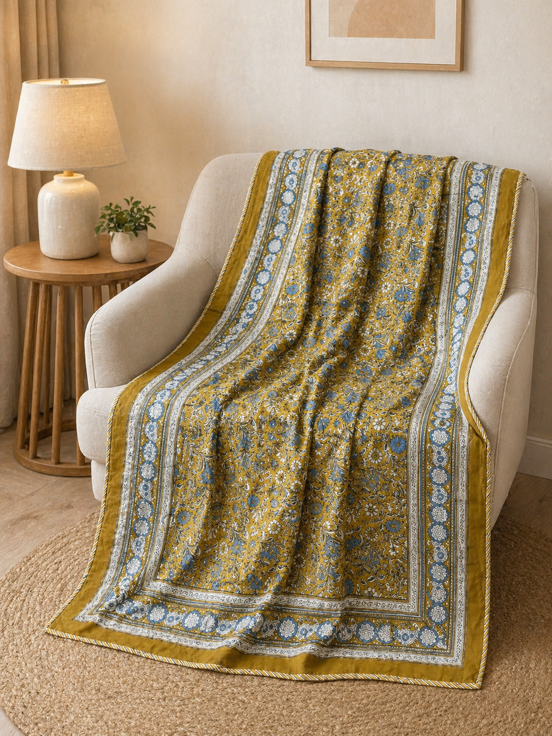 AMBER BLOOM REVERSIBLE SINGLE DOHAR PREMIUM COTTON