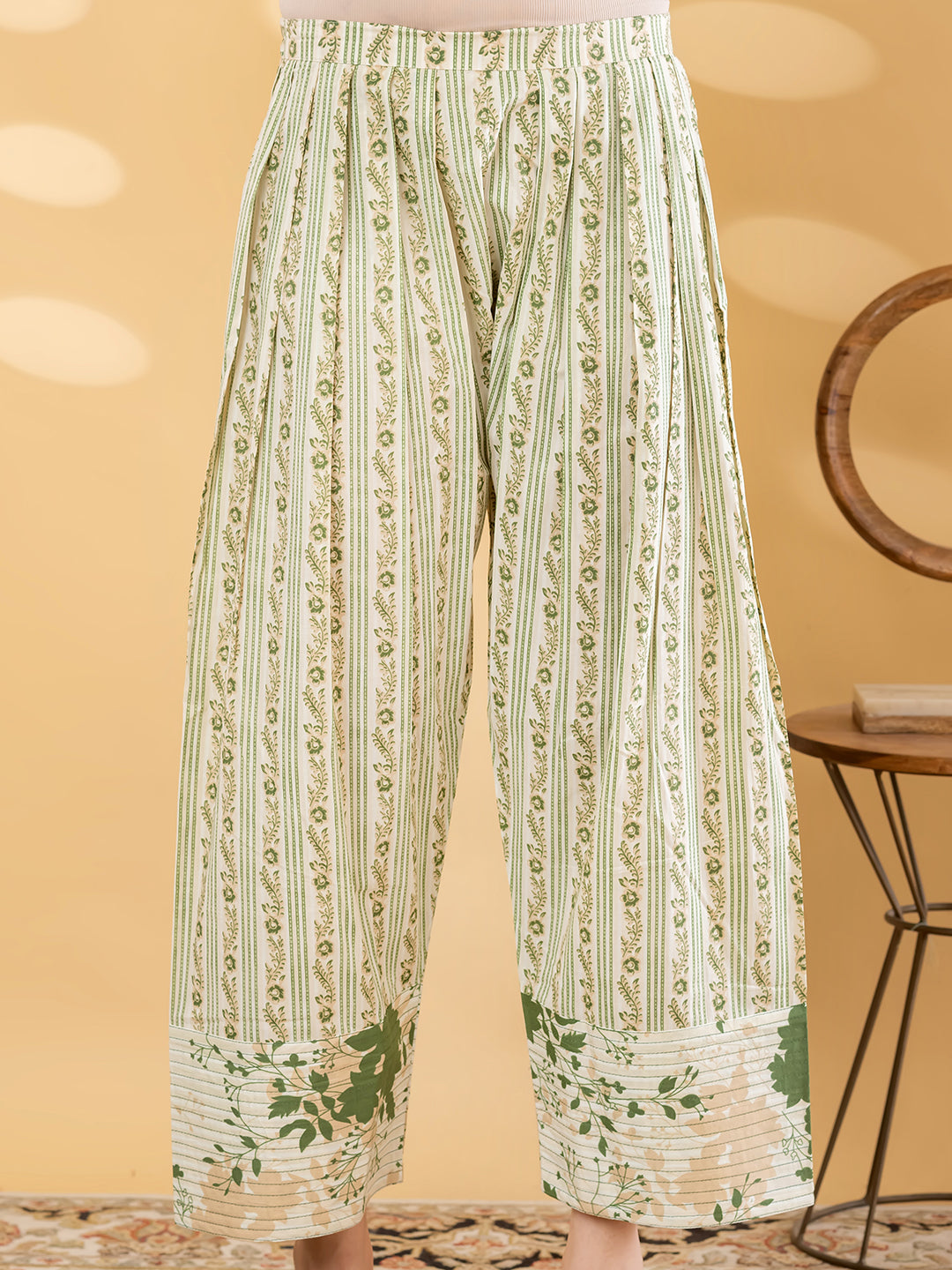 NOOR FARSI WHITE / GREEN SALWAR SUIT SET WITH DUPATTA