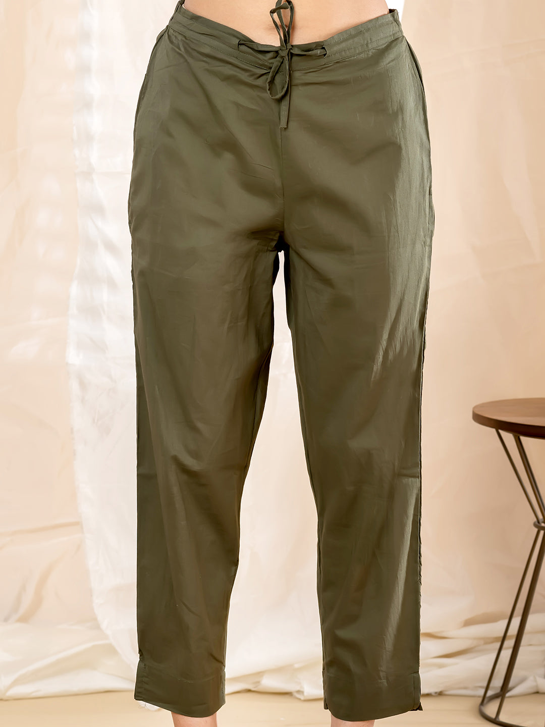 Gulrose Embroidered 3Pc Set – Olive Green