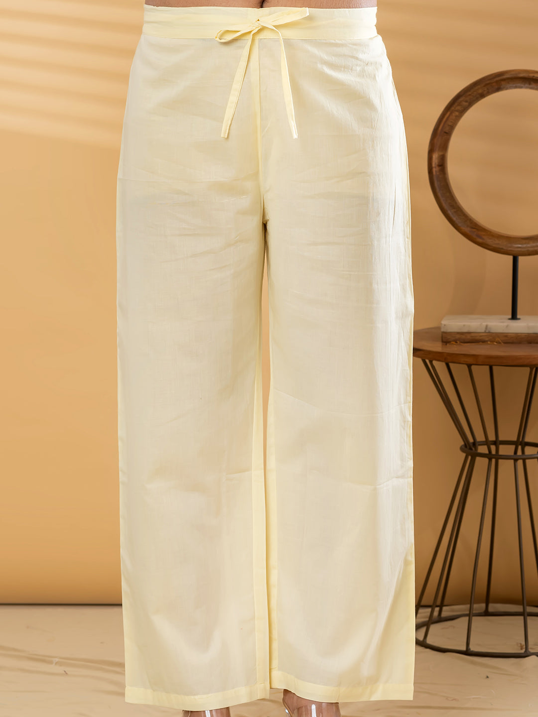 LUMIRA FLORAL EMBROIDERED 3PC SET - BUTTER YELLOW