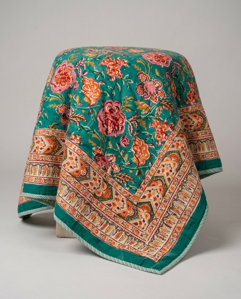 EMERALD BLOSSOM REVERSIBLE SINGLE DOHAR PREMIUM COTTON