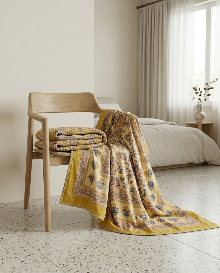 SUNLIT MEADOW REVERSIBLE SINGLE DOHAR PREMIUM COTTON