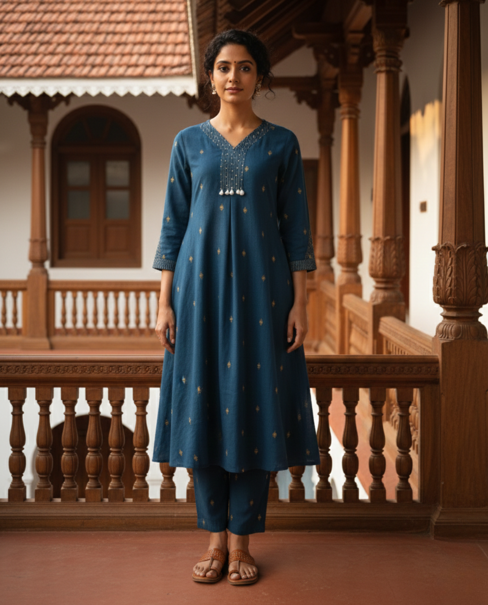 Deccan Weave South Cotton Blue KP Set