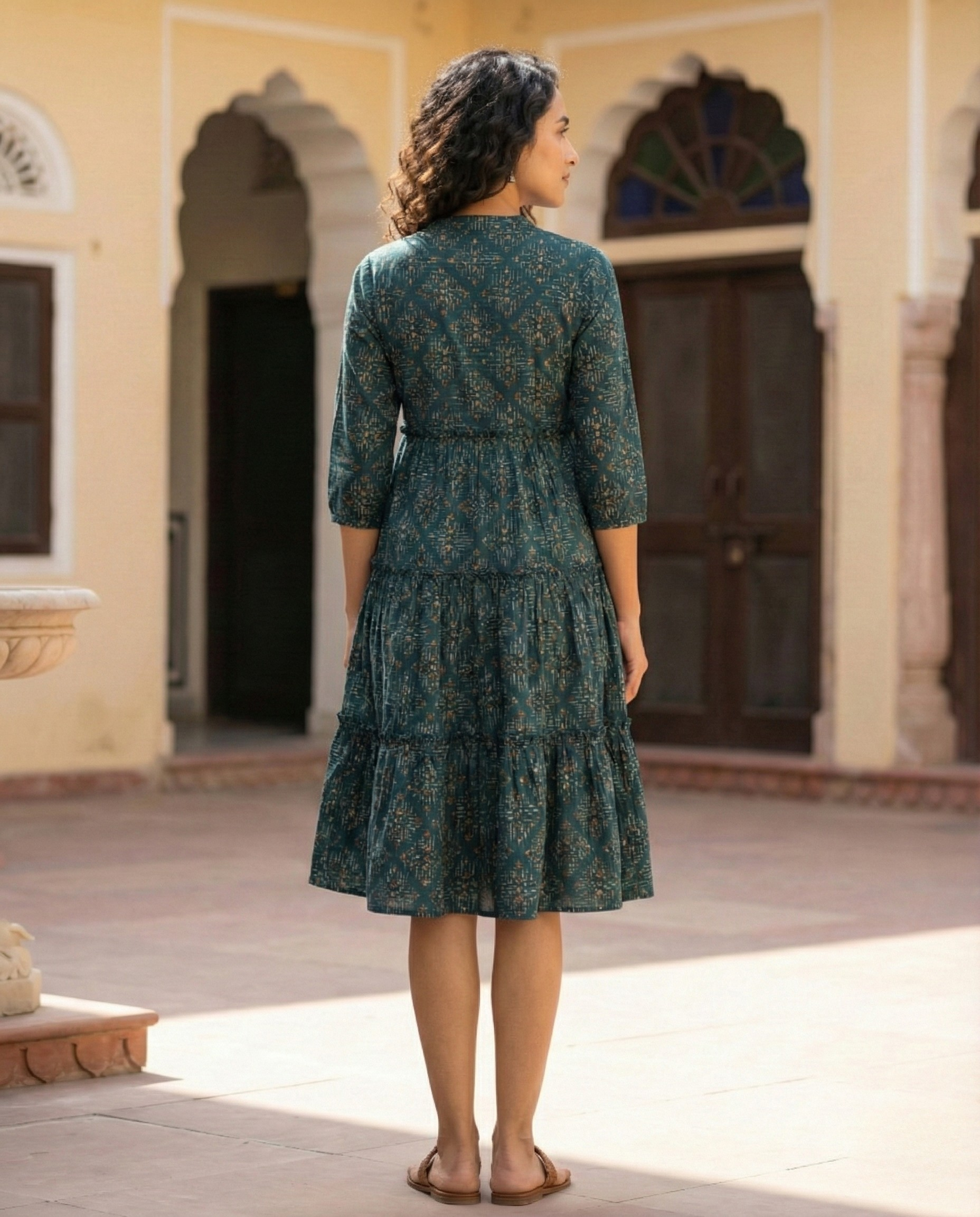 Urban Rang Cotton Teal Blue Frock