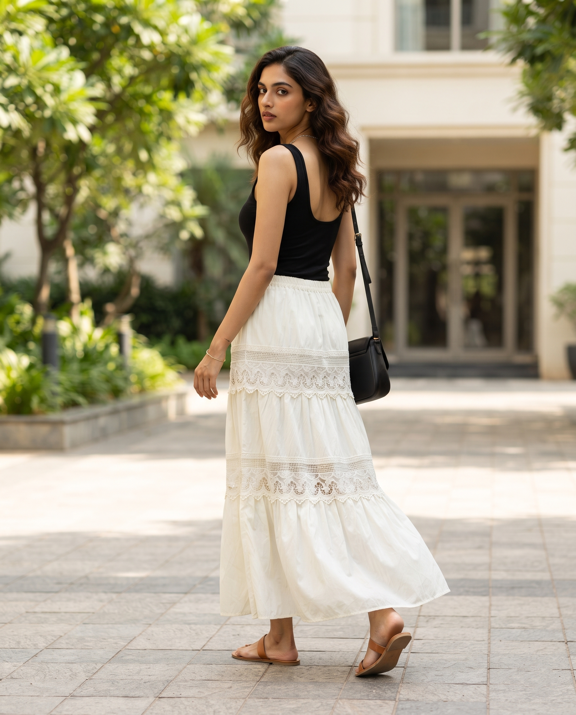 Lavinia Lace Maxi Skirt – Ivory White