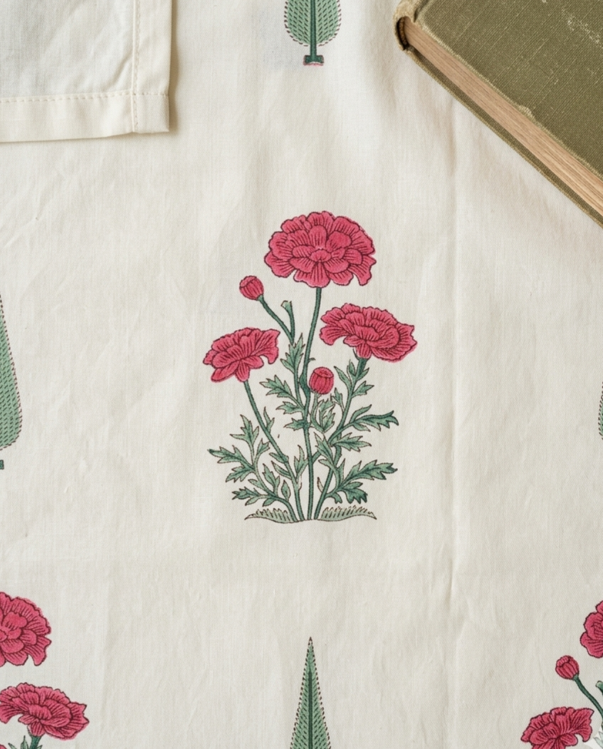 RUSTIC GARDEN HAND BLOCK BEDSHEET PREMIUM COTTON