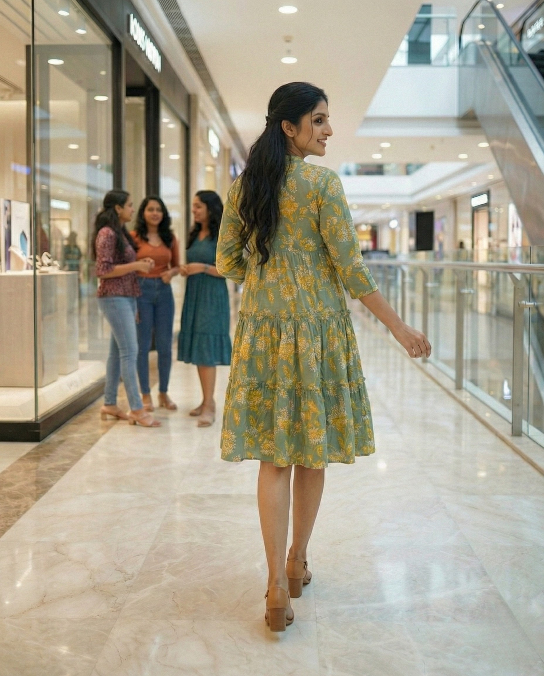 Urban Rang Cotton Green Frock