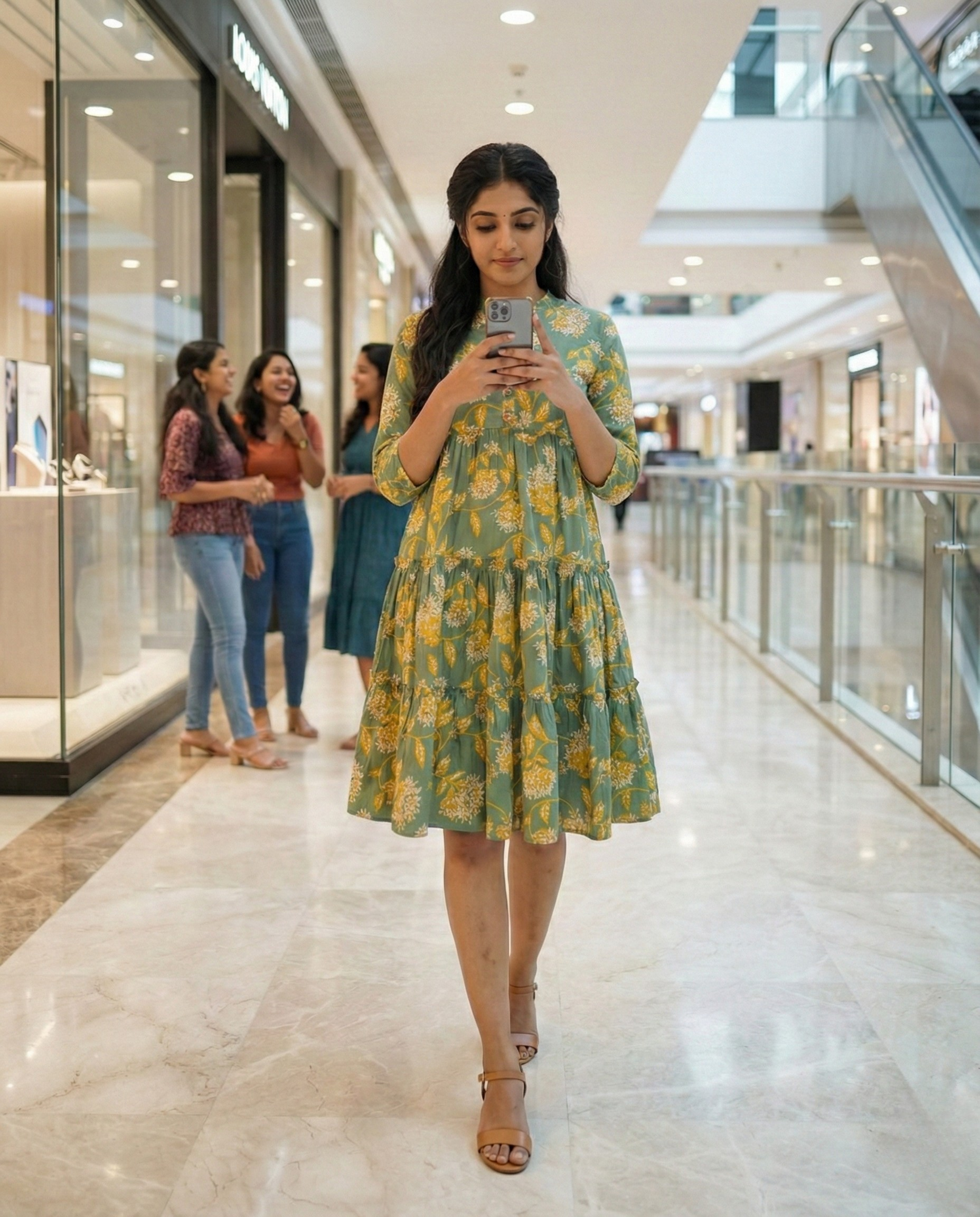 Urban Rang Cotton Green Frock