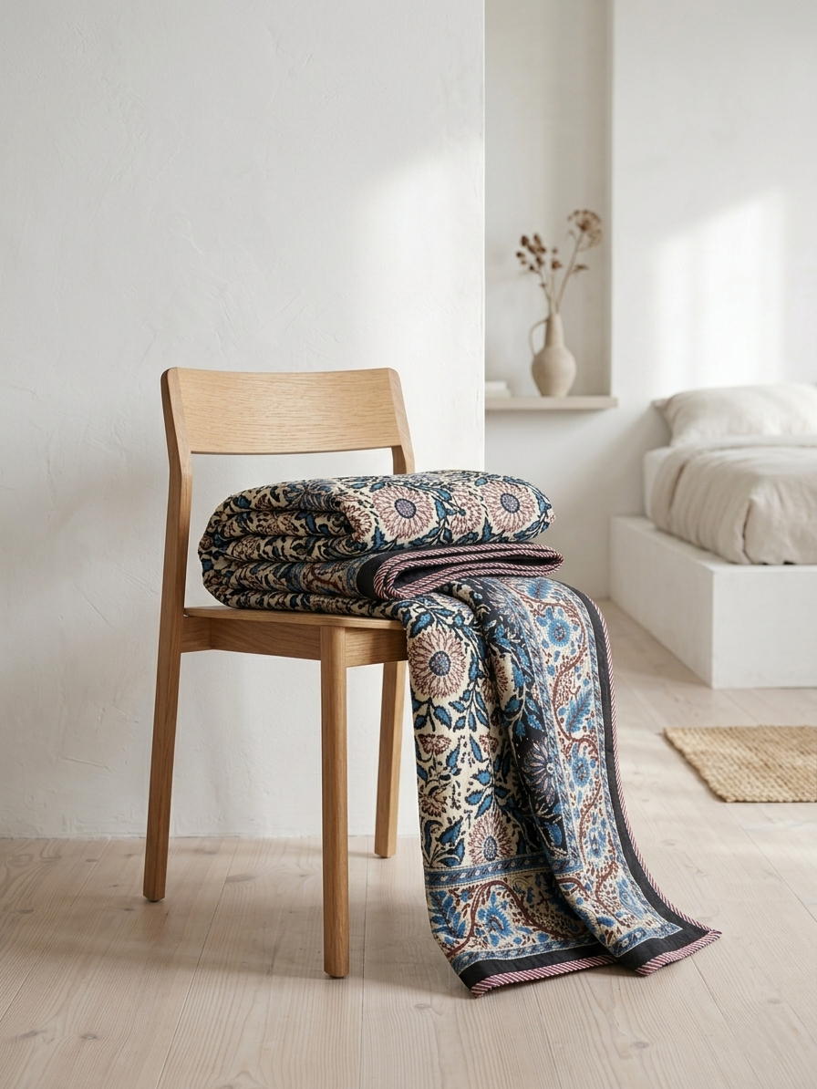 MIDNIGHT BLOOM REVERSIBLE SINGLE DOHAR PREMIUM COTTON