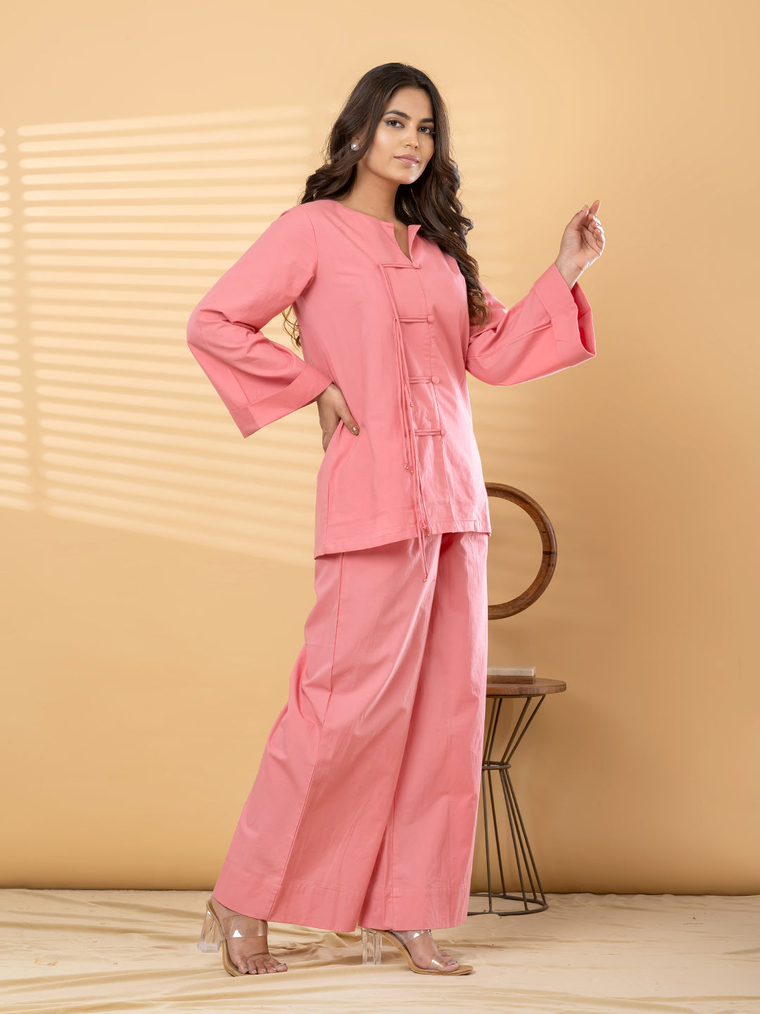 Luna Tie-Up Co-Ord Set – Blush Pink