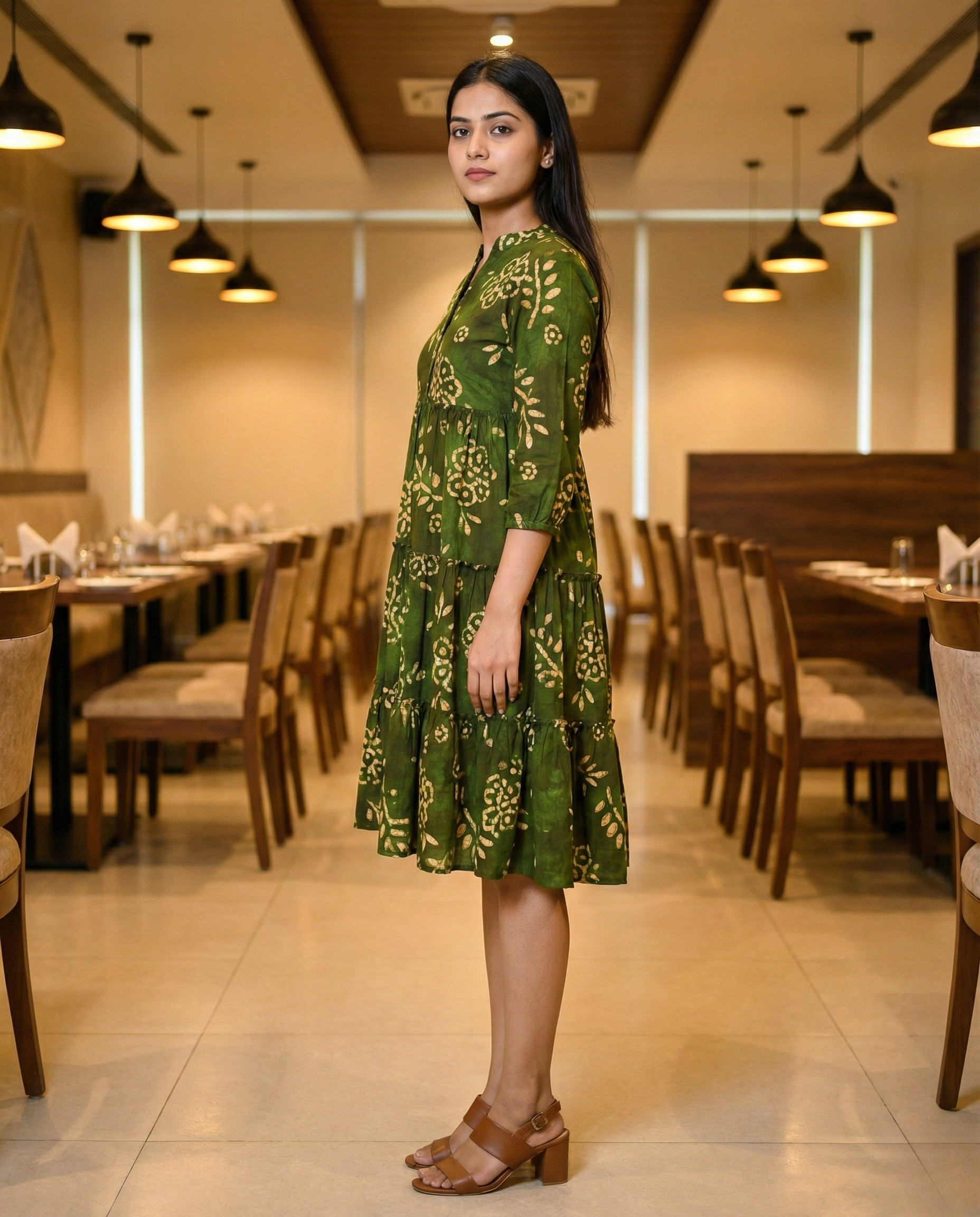 Urban Rang Cotton Bottle Green Frock