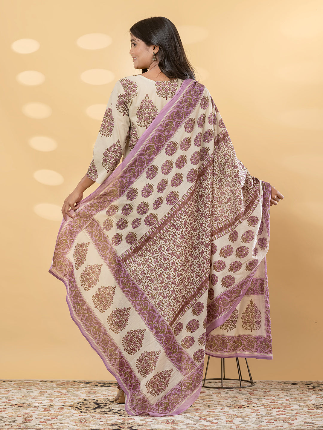 RIVANA BOTANICAL PRINTED 3PC SET - IVORY LILAC
