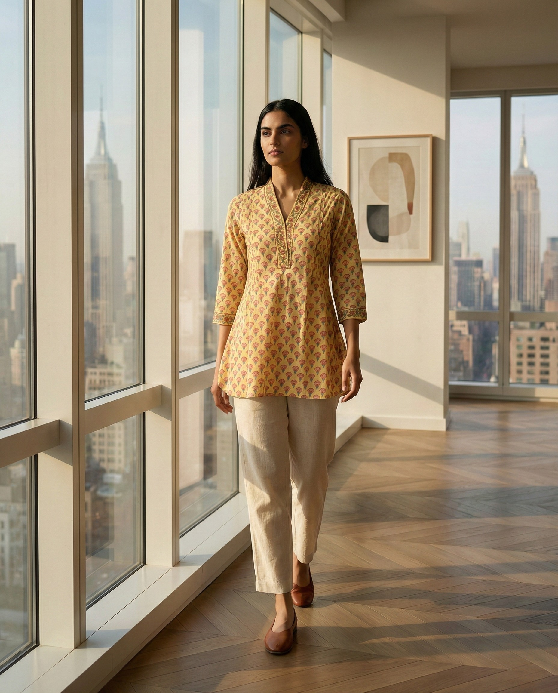 Pastel Hues Yellow Cotton Top