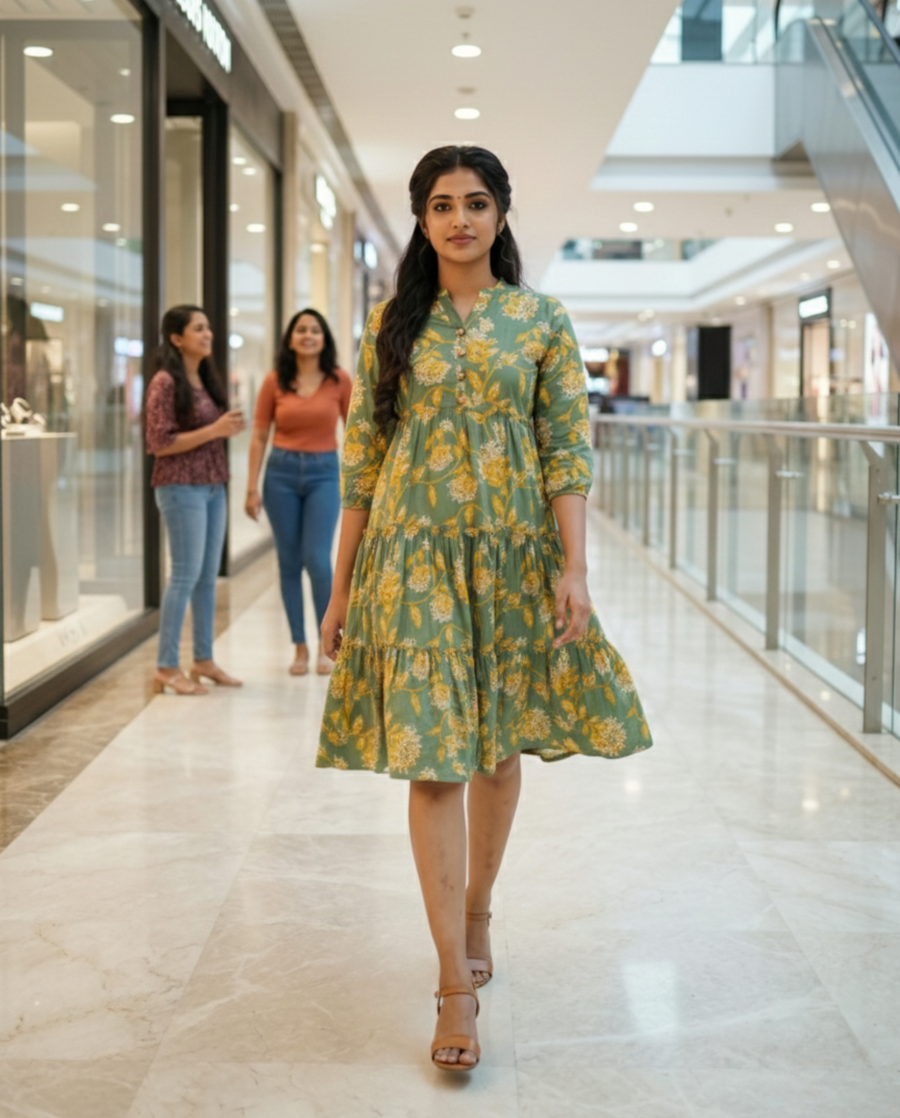 Urban Rang Cotton Green Frock