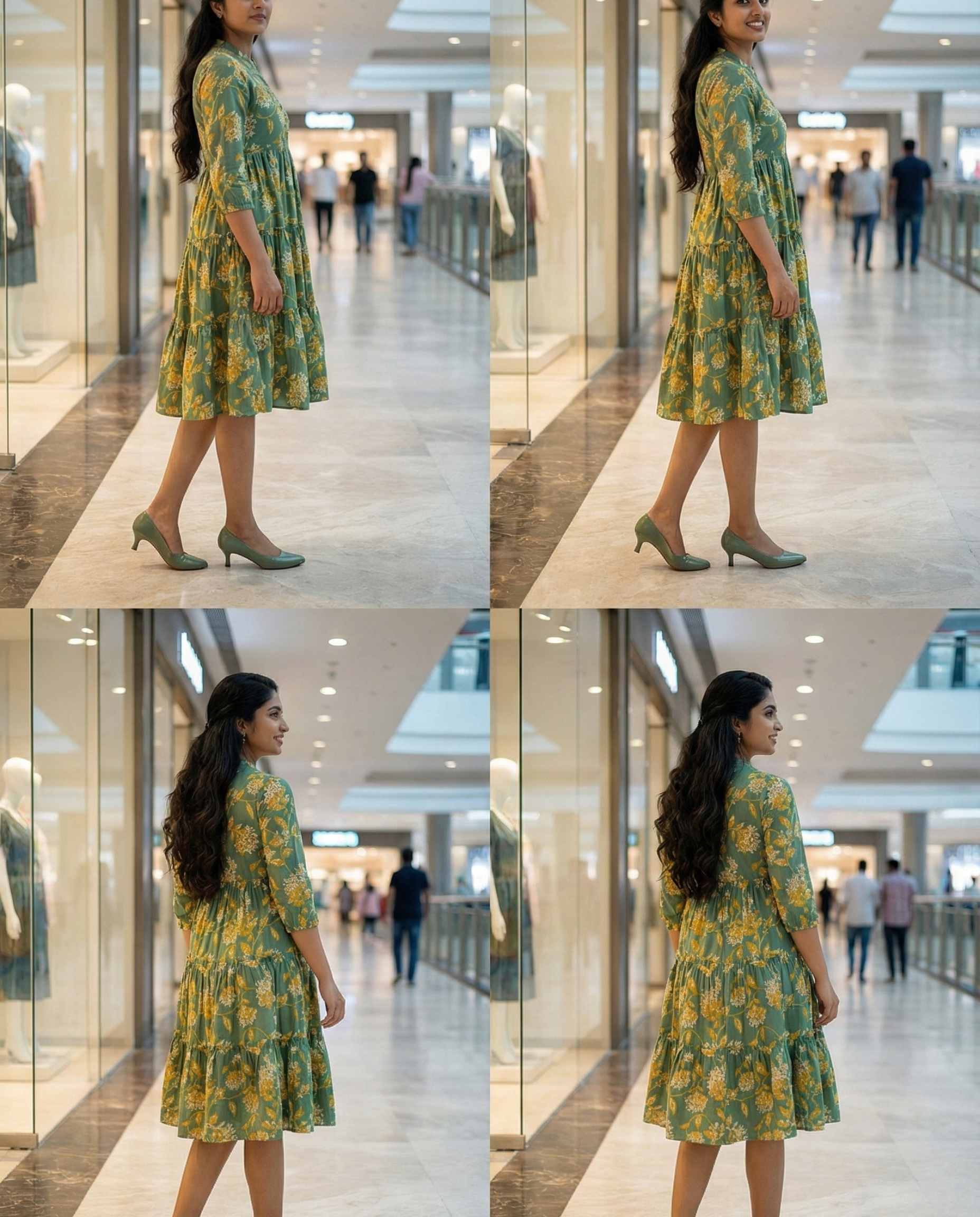 Urban Rang Cotton Green Frock