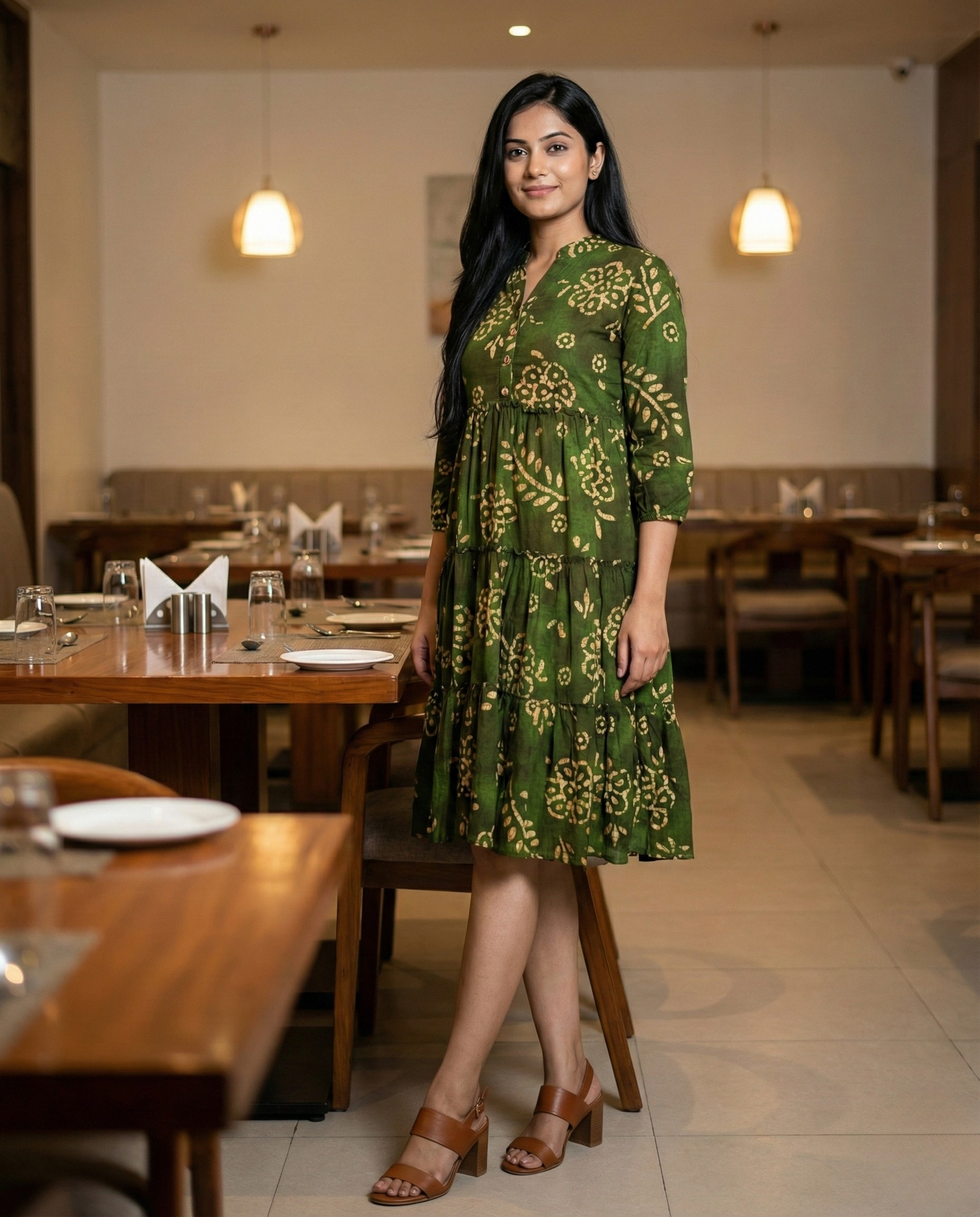 Urban Rang Cotton Bottle Green Frock
