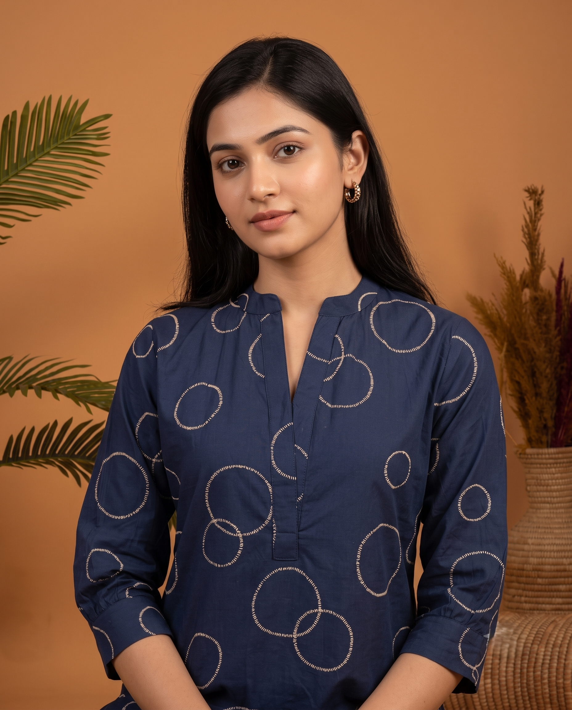 BLUE BUBBLE PRINT ETHNIC FARSI SET