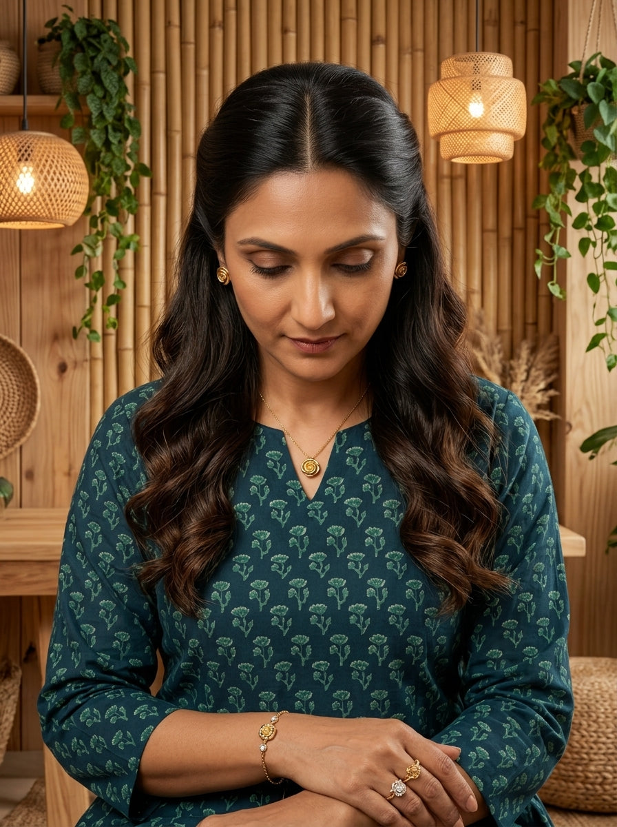 Teal Everyday Elegance Cotton KP Set