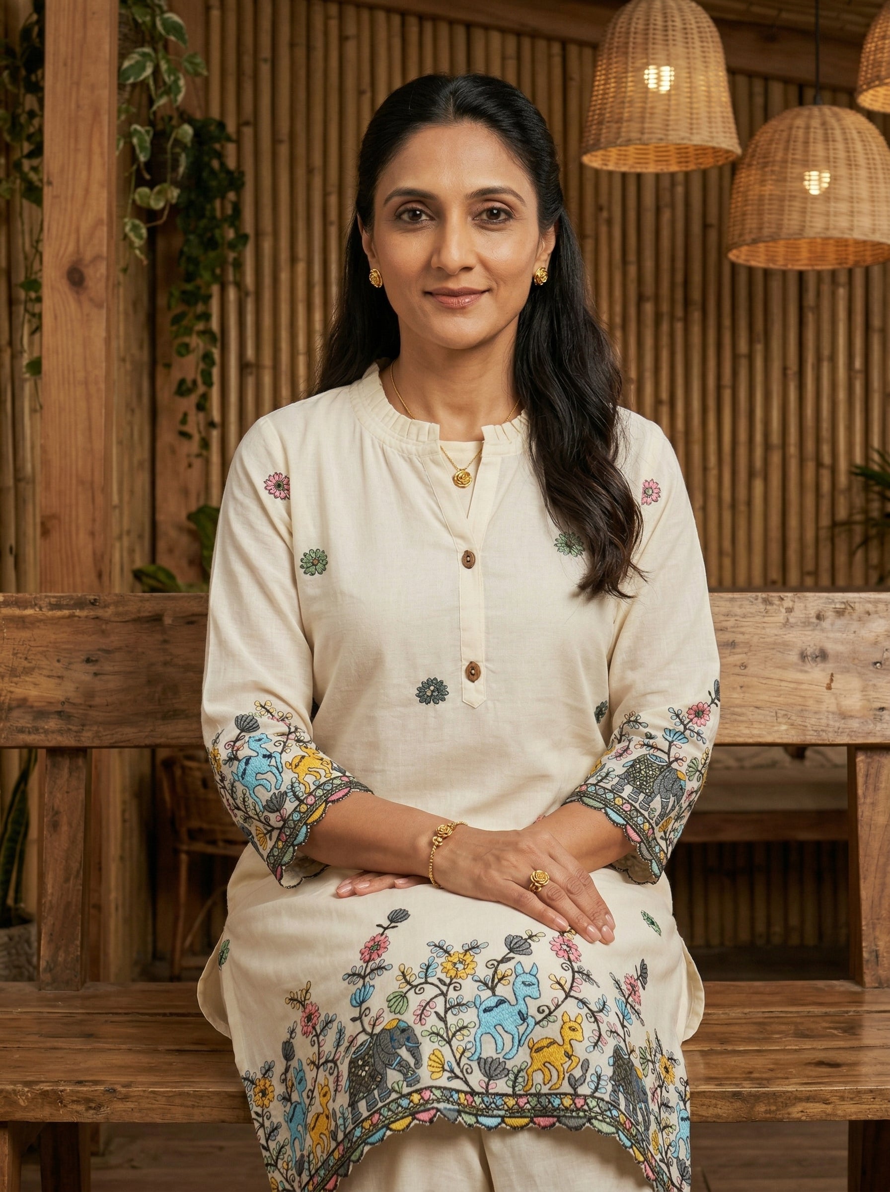 NOOR SAFARI OFF WHITE COTTON CORDSET