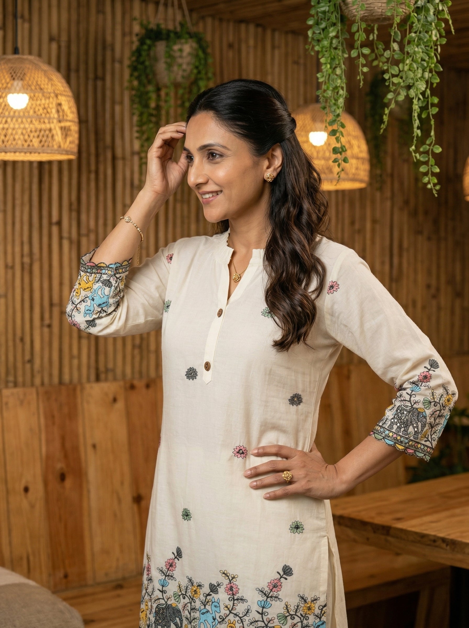 NOOR SAFARI OFF WHITE COTTON CORDSET