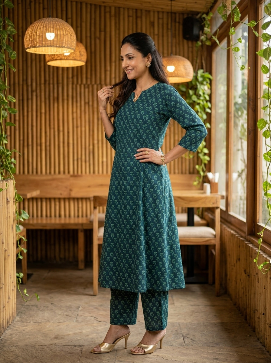 Teal Everyday Elegance Cotton KP Set