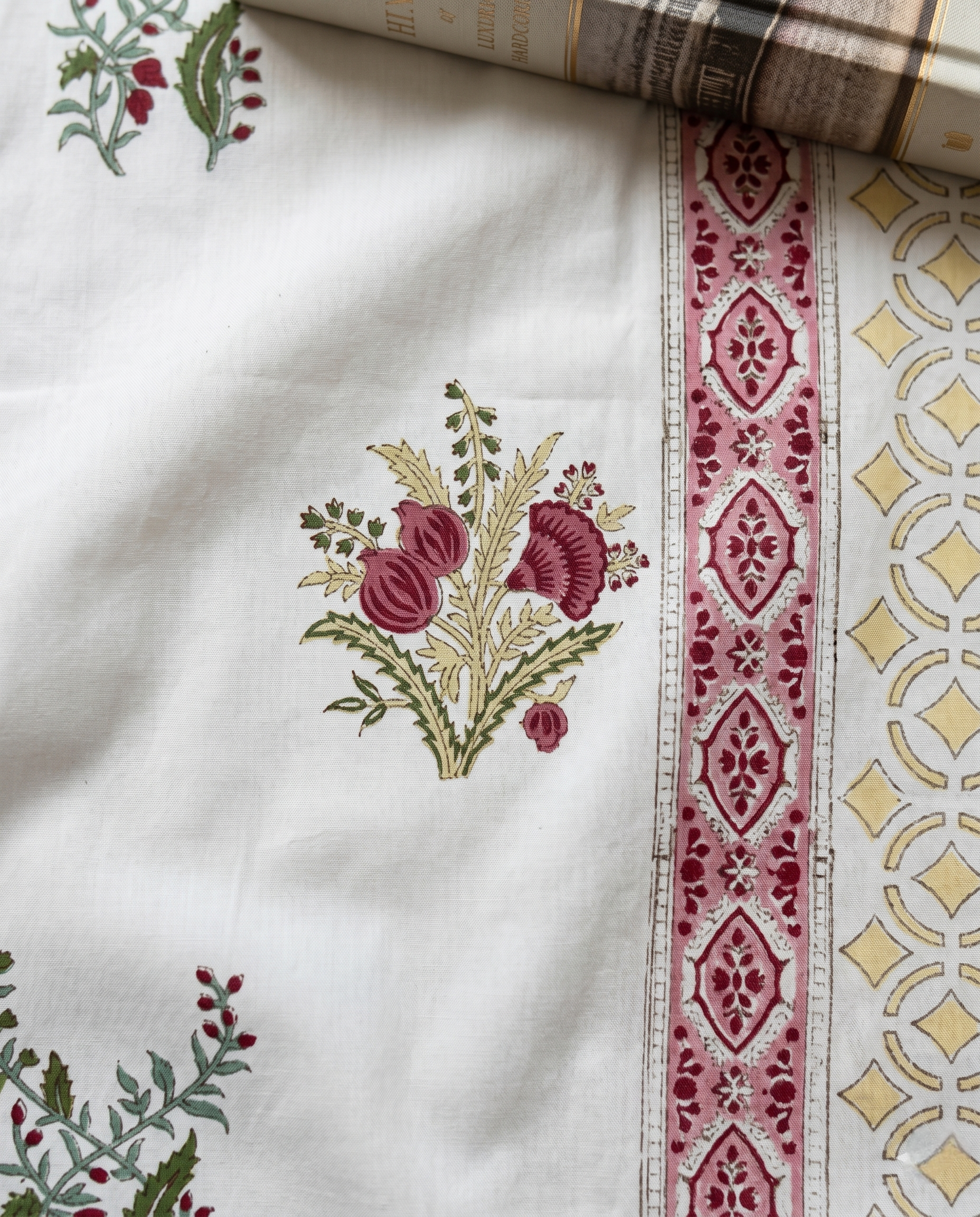 Rose Meadow Pearl Blush Beige Premium Cotton Bedsheet