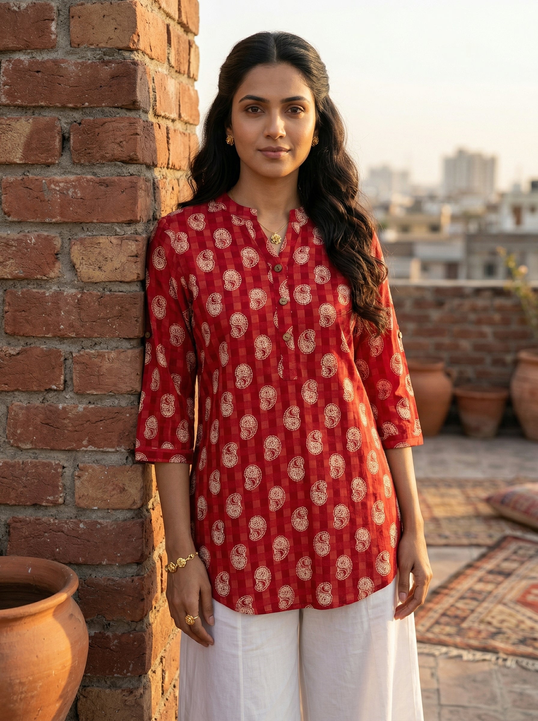 THE EVERYDATE RED COTTON BUTTA
