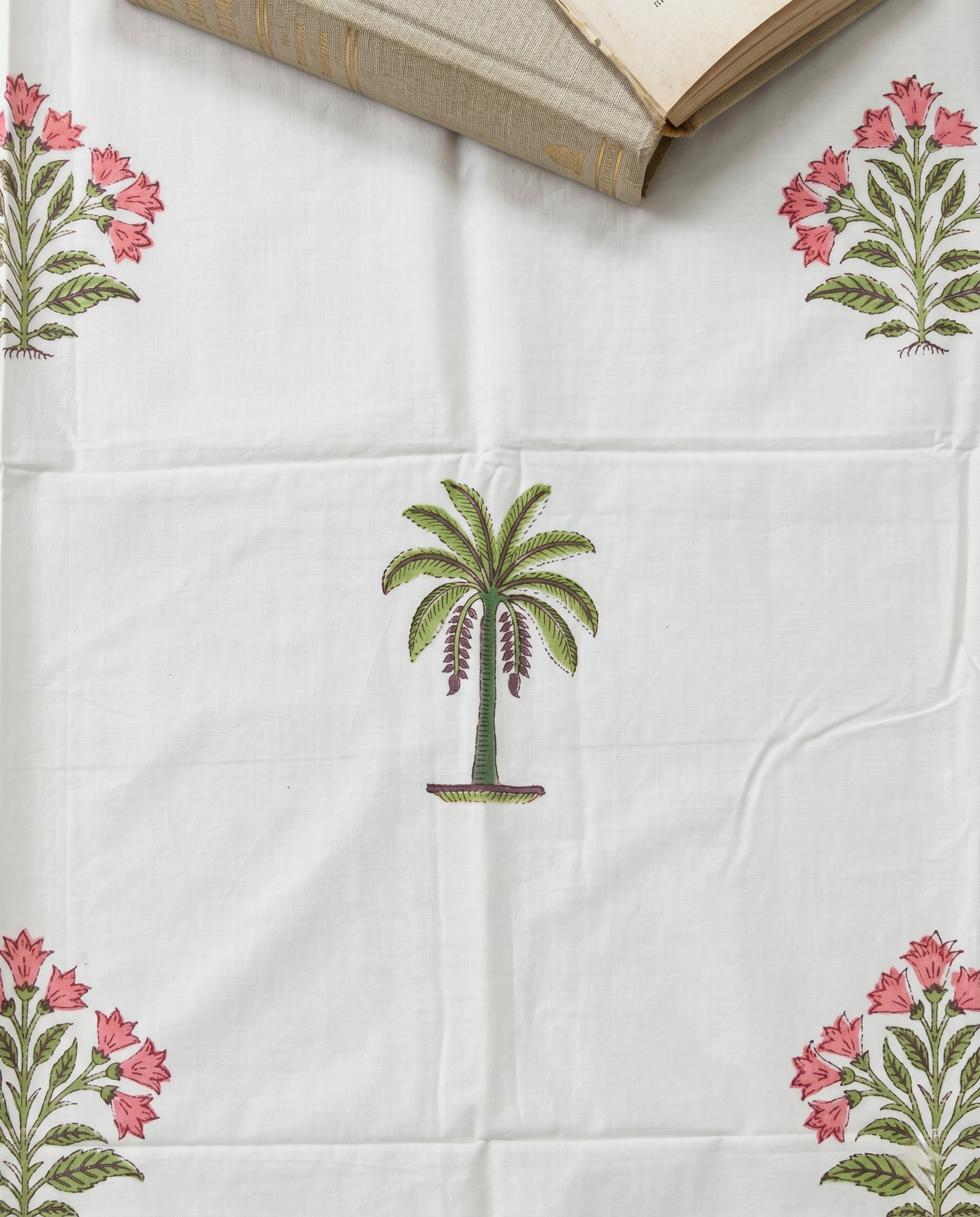 Palm Home Heritage Pink Tropica Premium Cotton Bedsheet