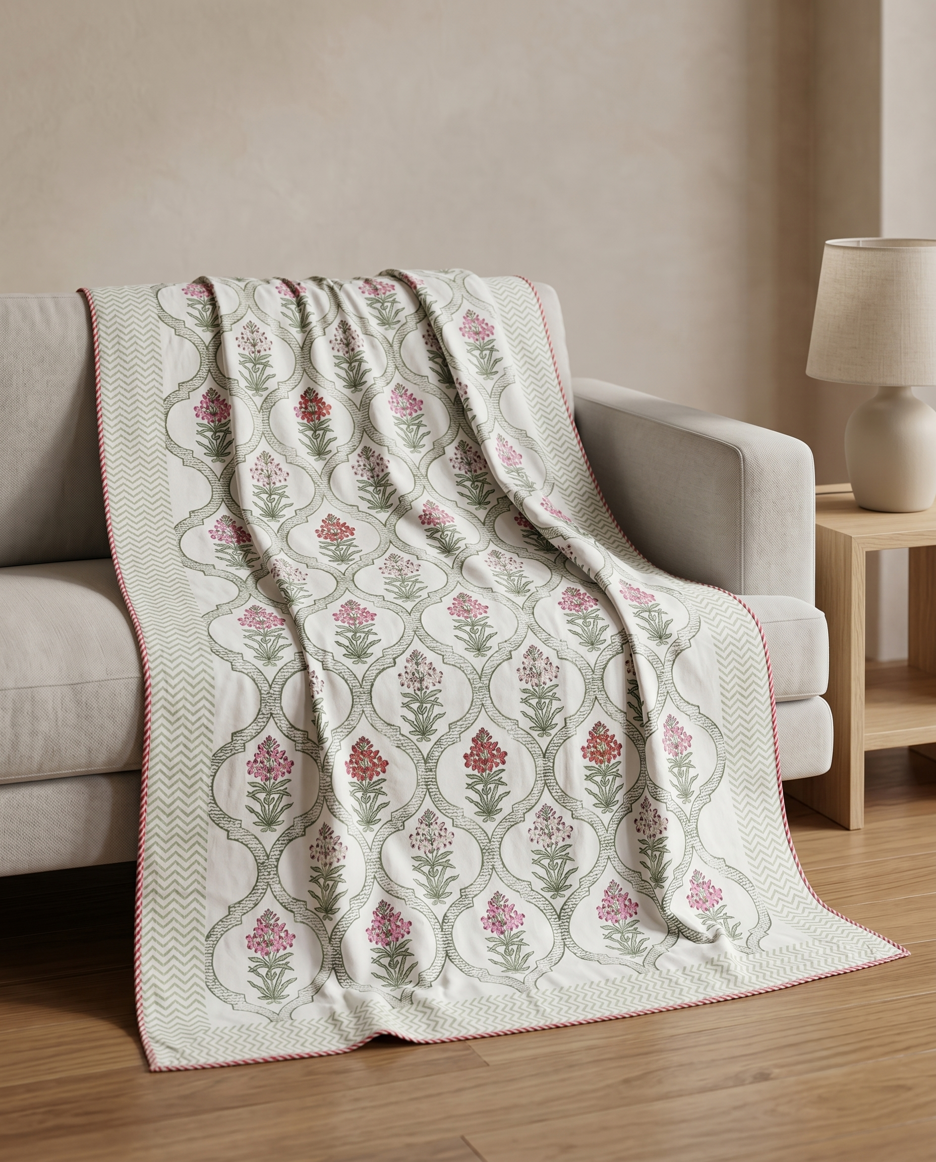 MUGHAL BLOSSOM REVERSIBLE SINGLE DOHAR PREMIUM COTTON
