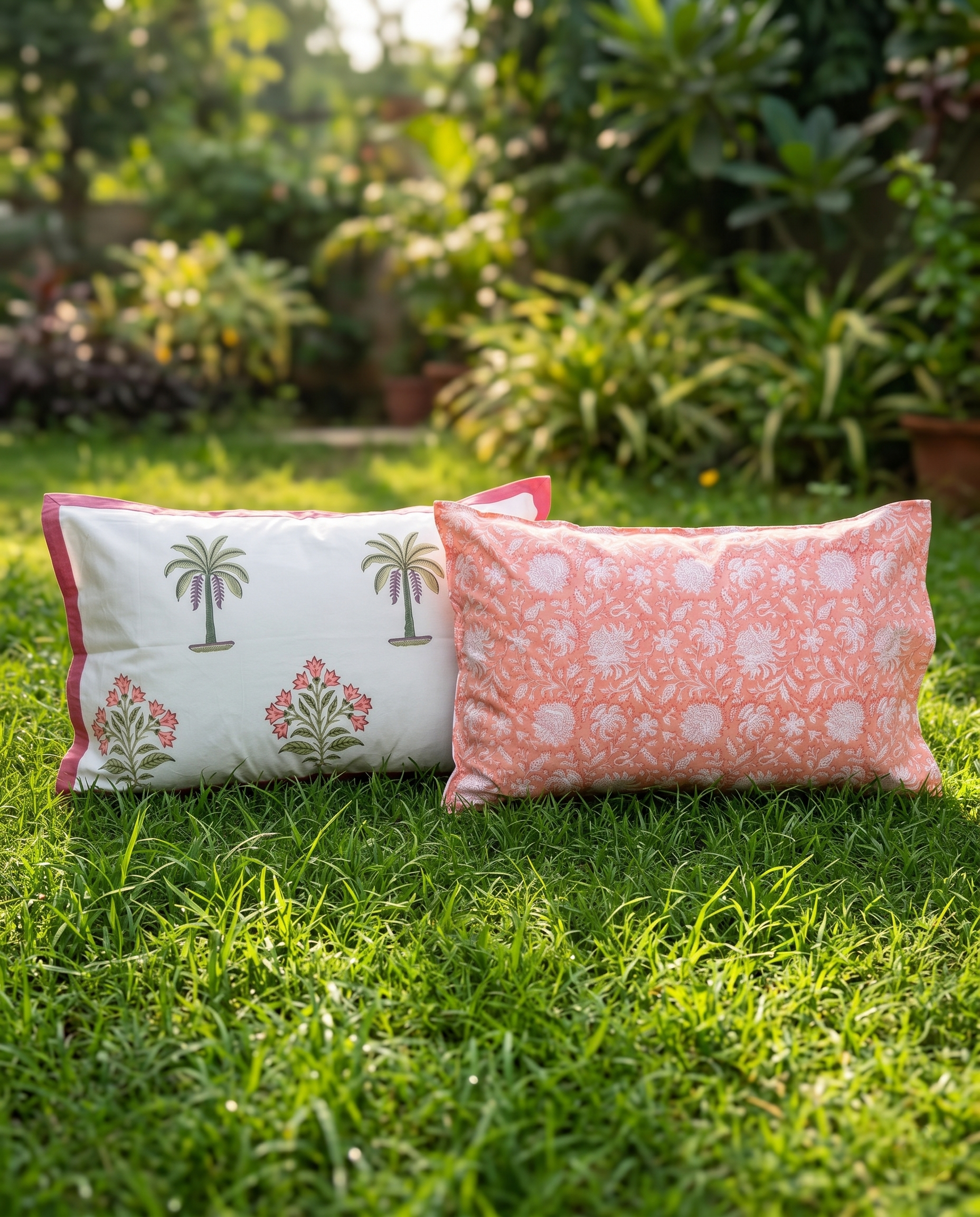Palm Home Heritage Pink Tropica Premium Cotton Bedsheet