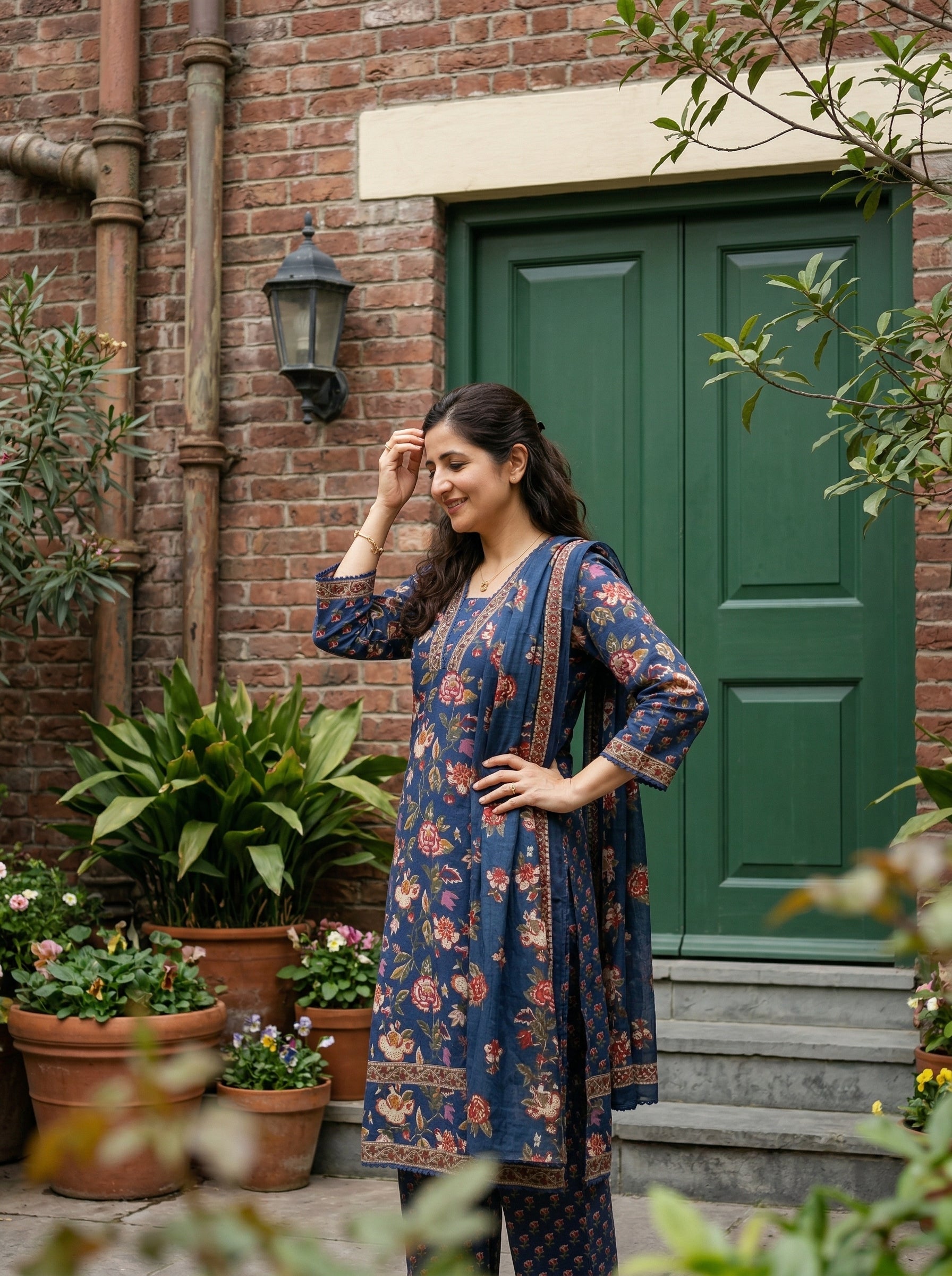 Summer Bloom Cotton Blue KPD Set