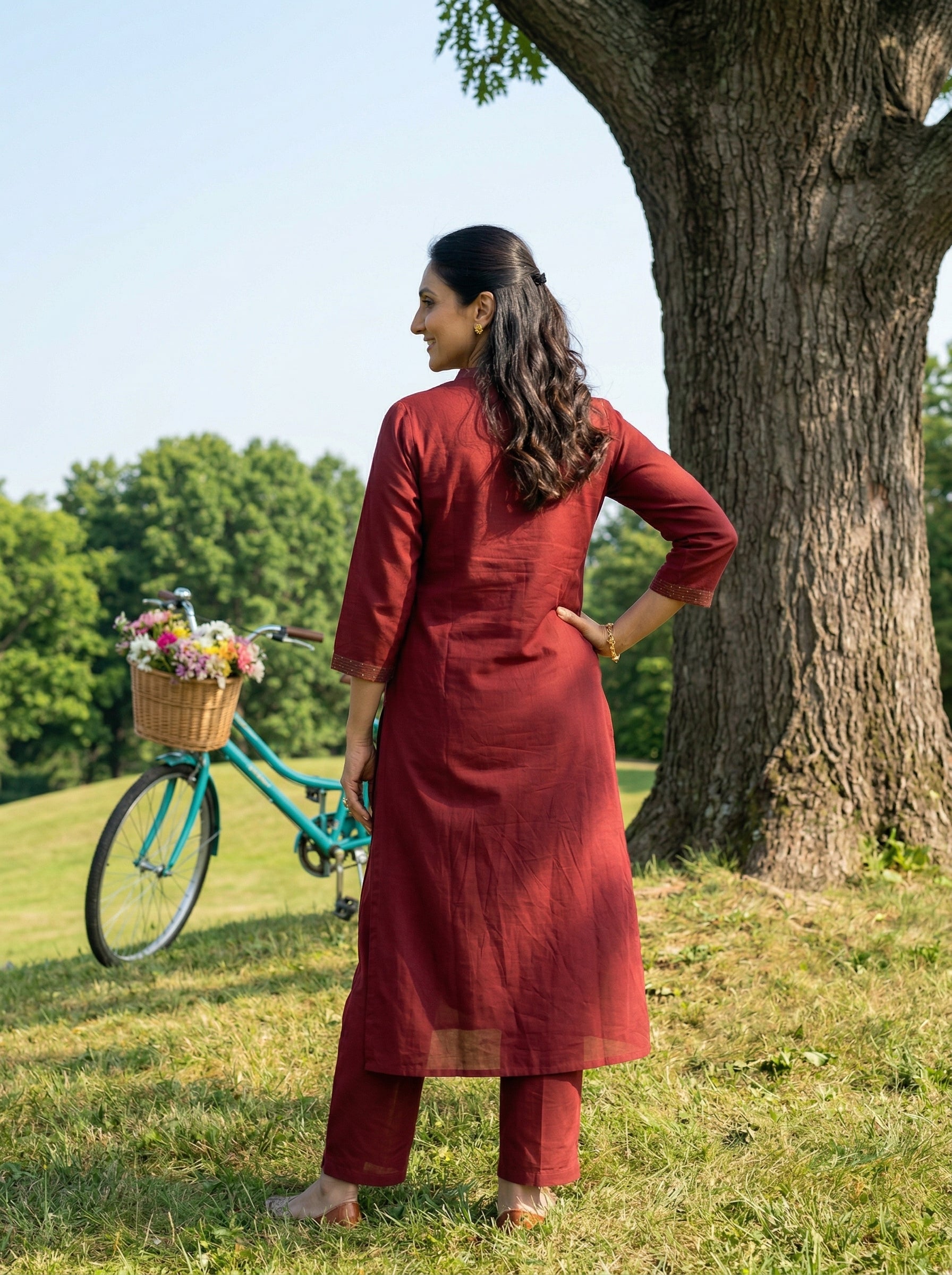 THE PATCHWORK MAROON COTTON KPD SET
