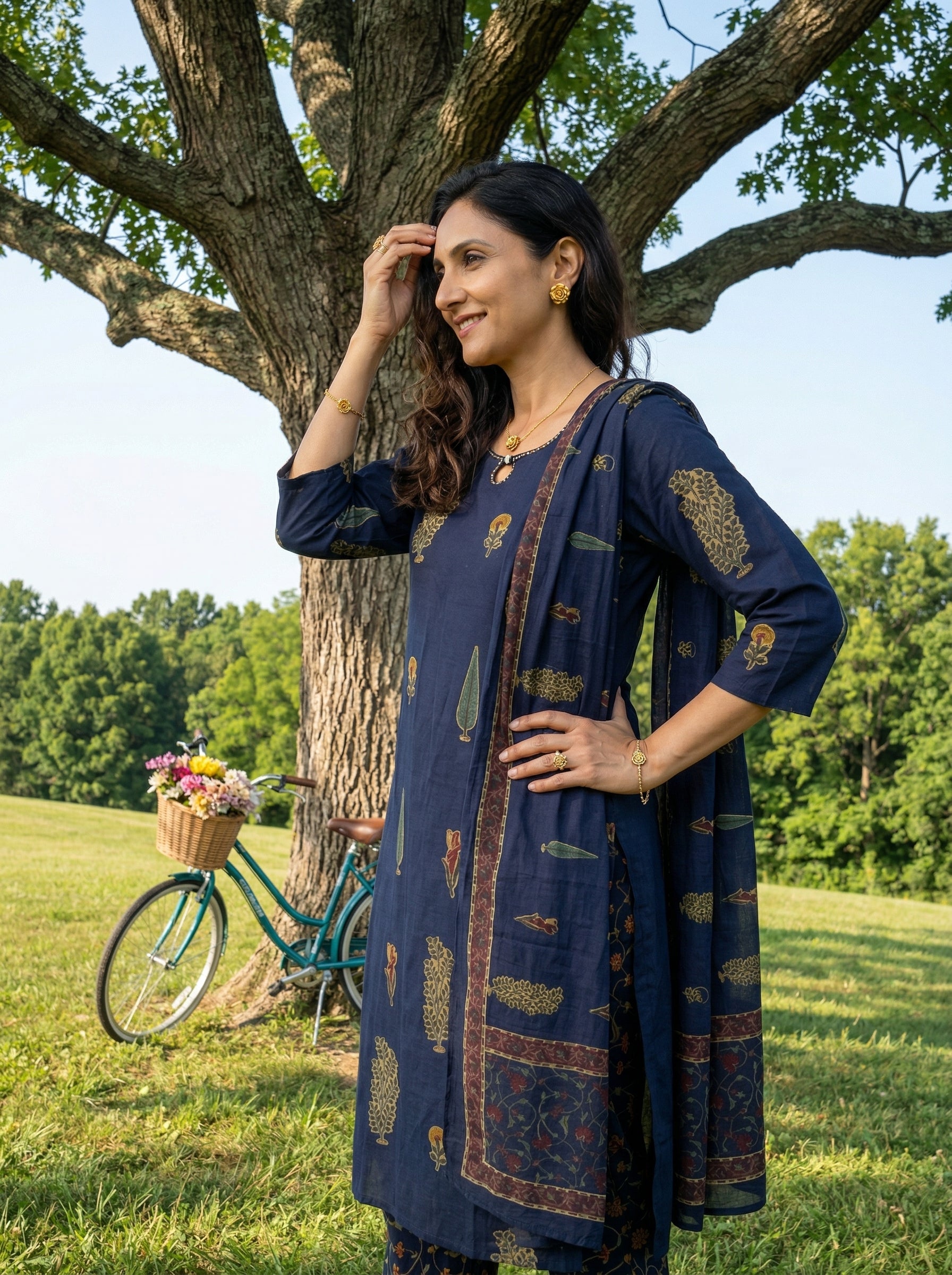 PEARL - TRIM HERITAGE BLUE COTTON KPD Set