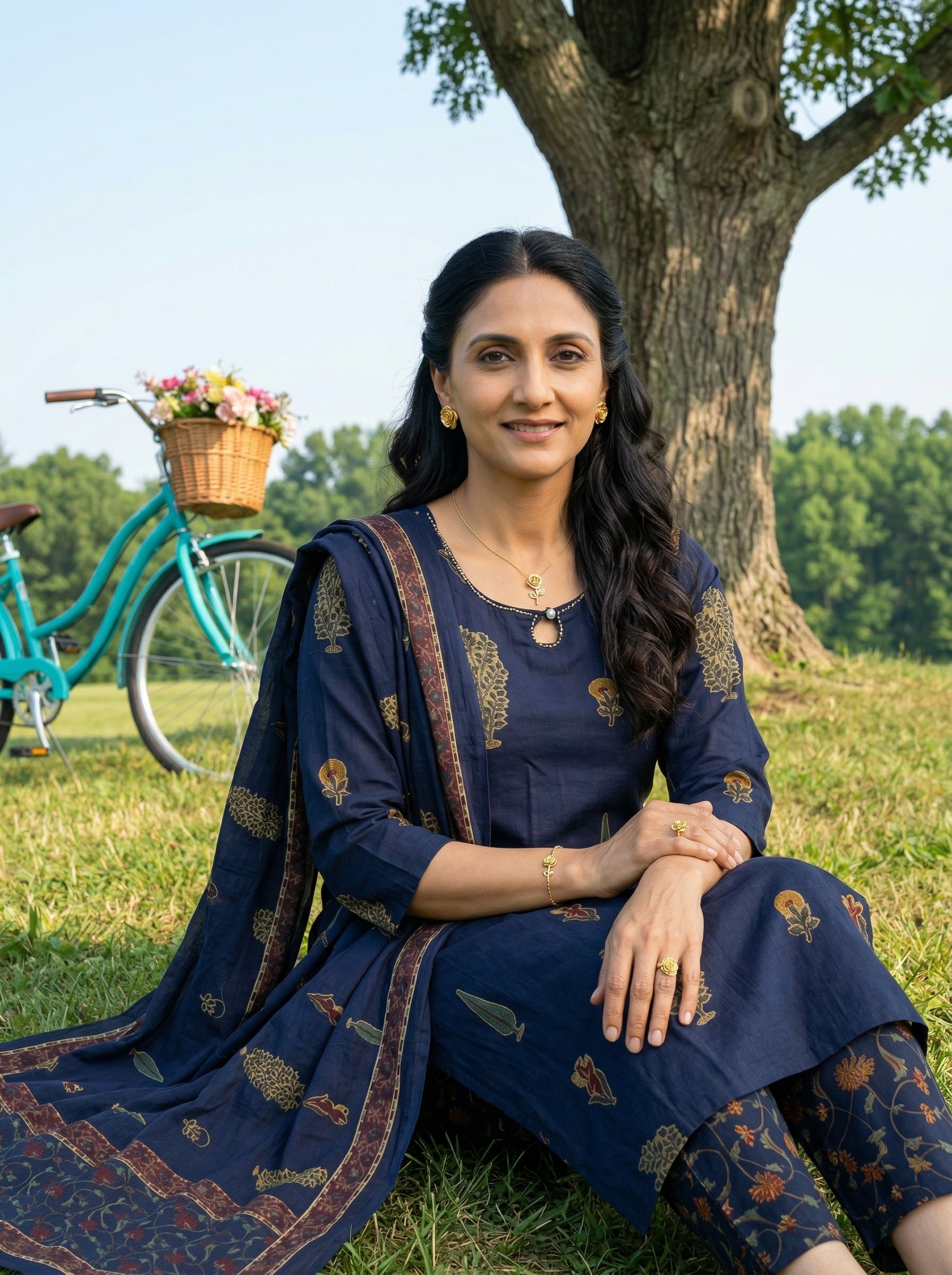 PEARL - TRIM HERITAGE BLUE COTTON KPD Set
