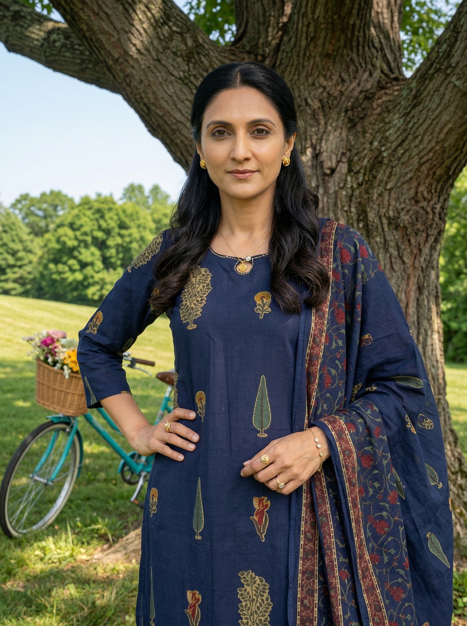 PEARL - TRIM HERITAGE BLUE COTTON KPD Set