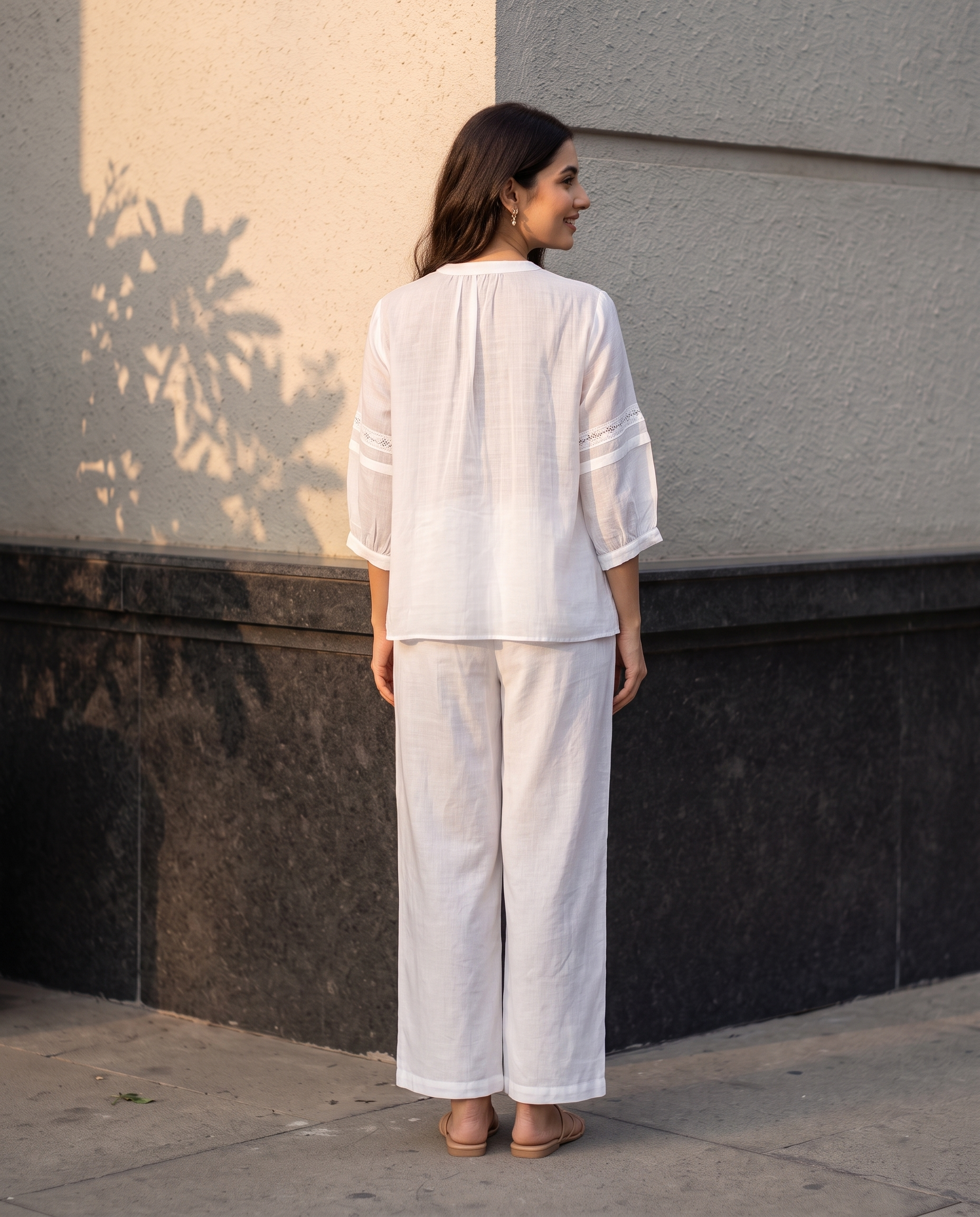 Pearl Lace European Linen Top - Pure White
