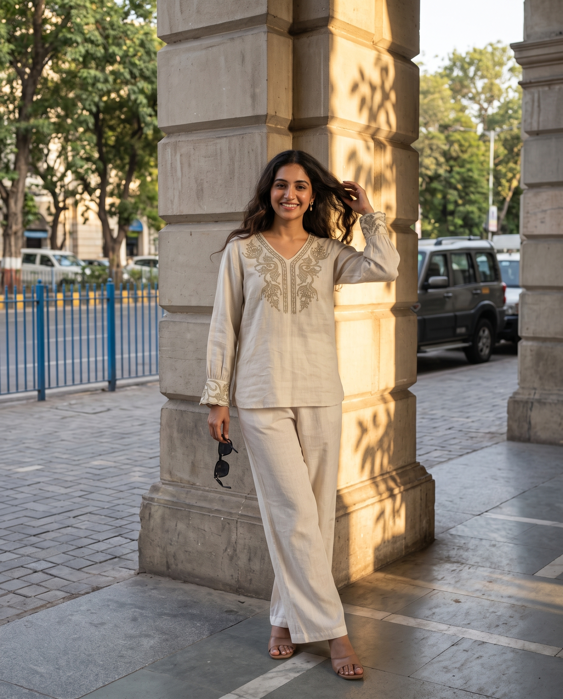Ivory Heritage European Linen Top - Warm Ivory