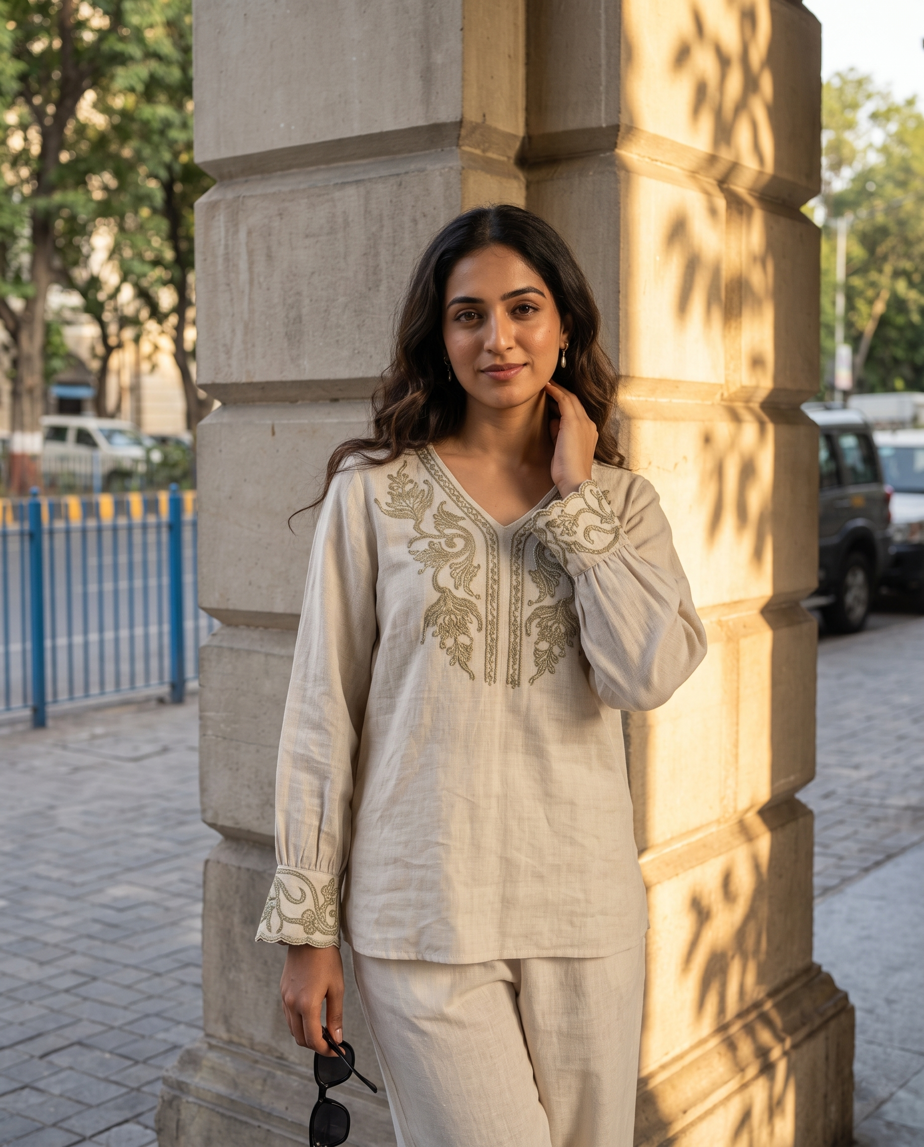 Ivory Heritage European Linen Top - Warm Ivory