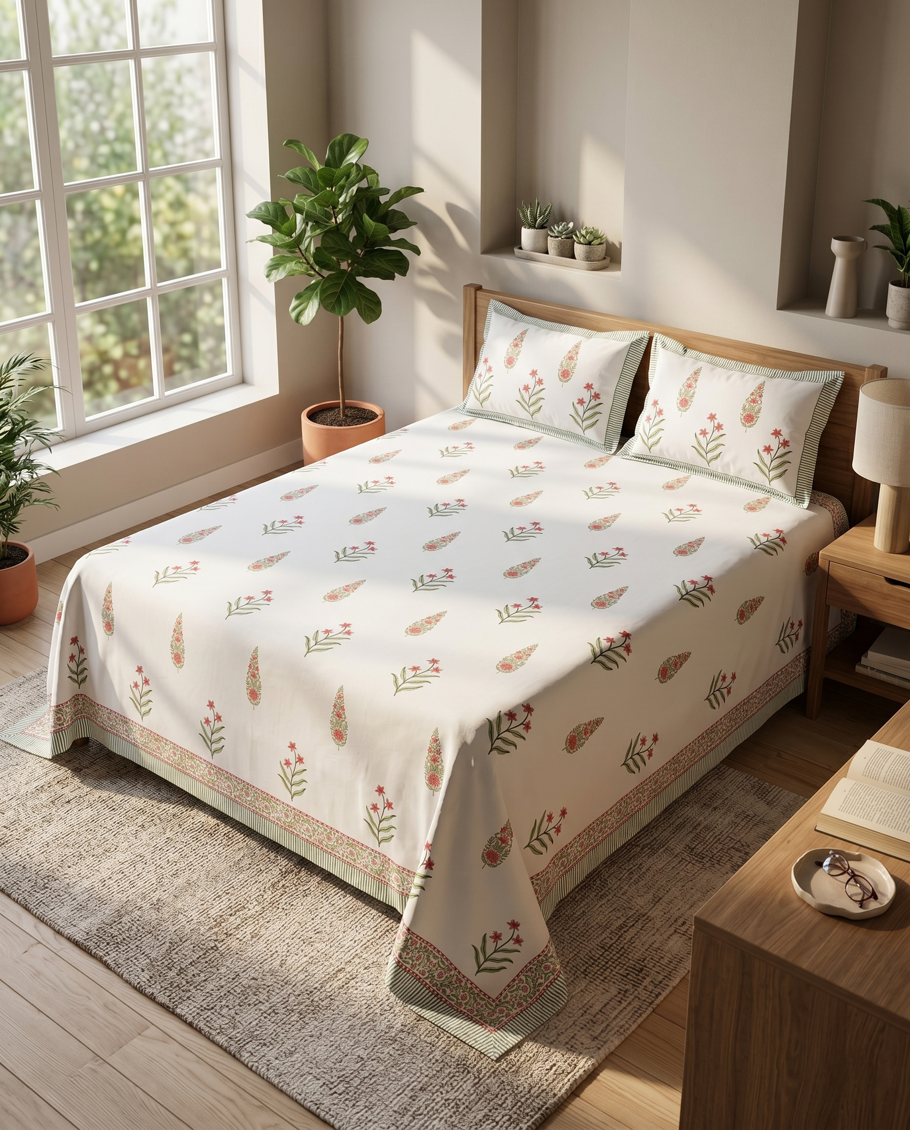 Blossom Whisper Premium Bedsheet