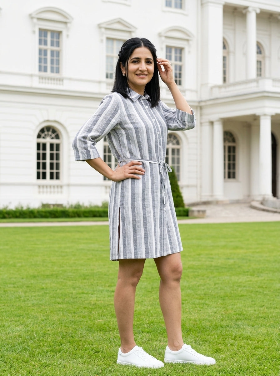 SOFT FLOW GREY COTTON TUNIC