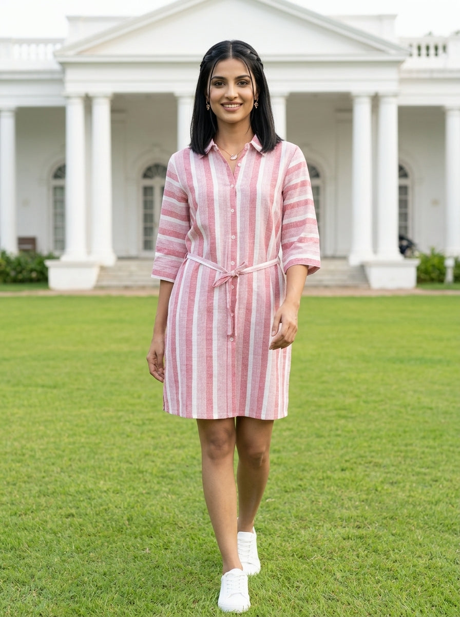 SOFT FLOW PEACHISH PINK COTTON TUNIC