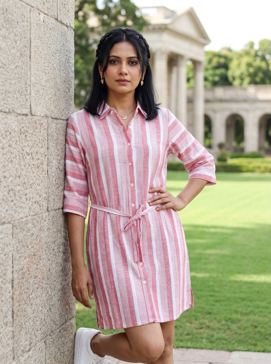 SOFT FLOW PEACHISH PINK COTTON TUNIC
