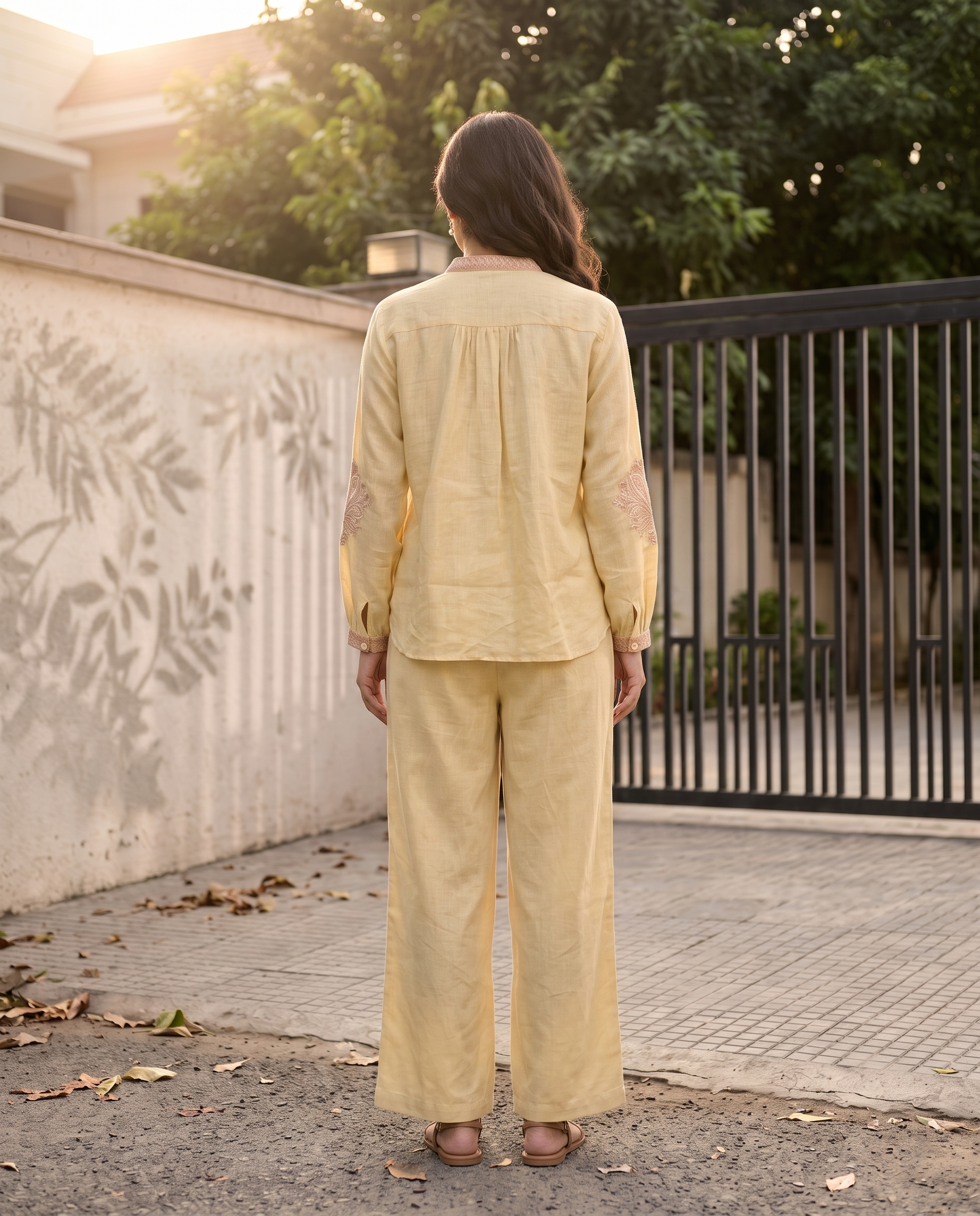 Honey Bloom European Linen Top - Soft Butter Yellow
