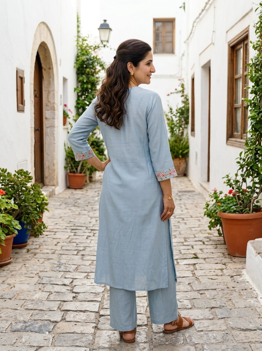 THE FLORA GATHERED SEA BLUE KP SET
