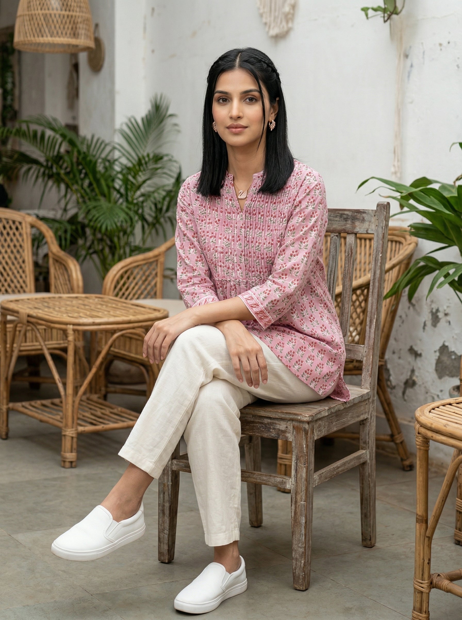 GARDEN GRACE PINK PREMIUM COTTON TOP