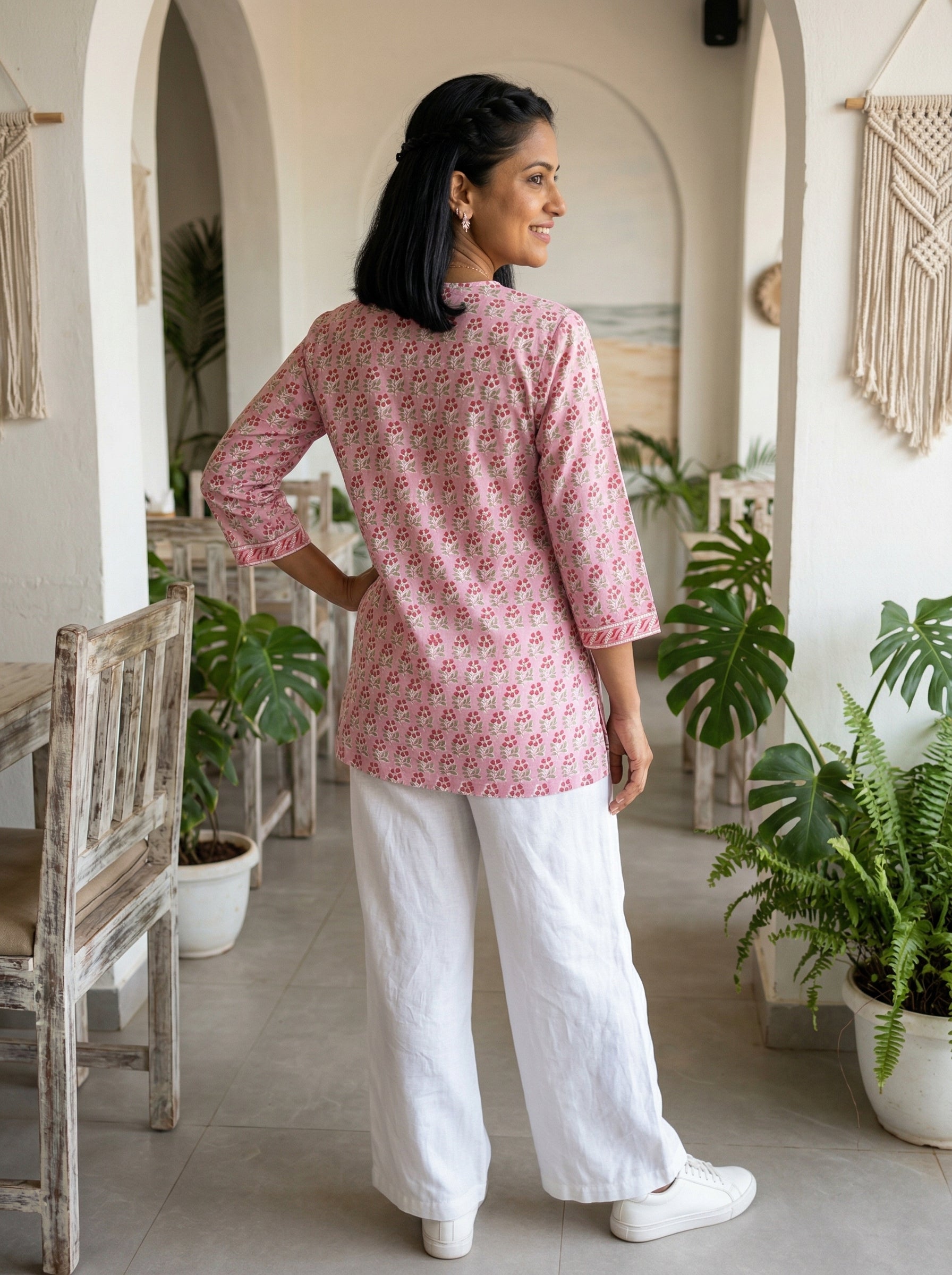 GARDEN GRACE PINK PREMIUM COTTON TOP