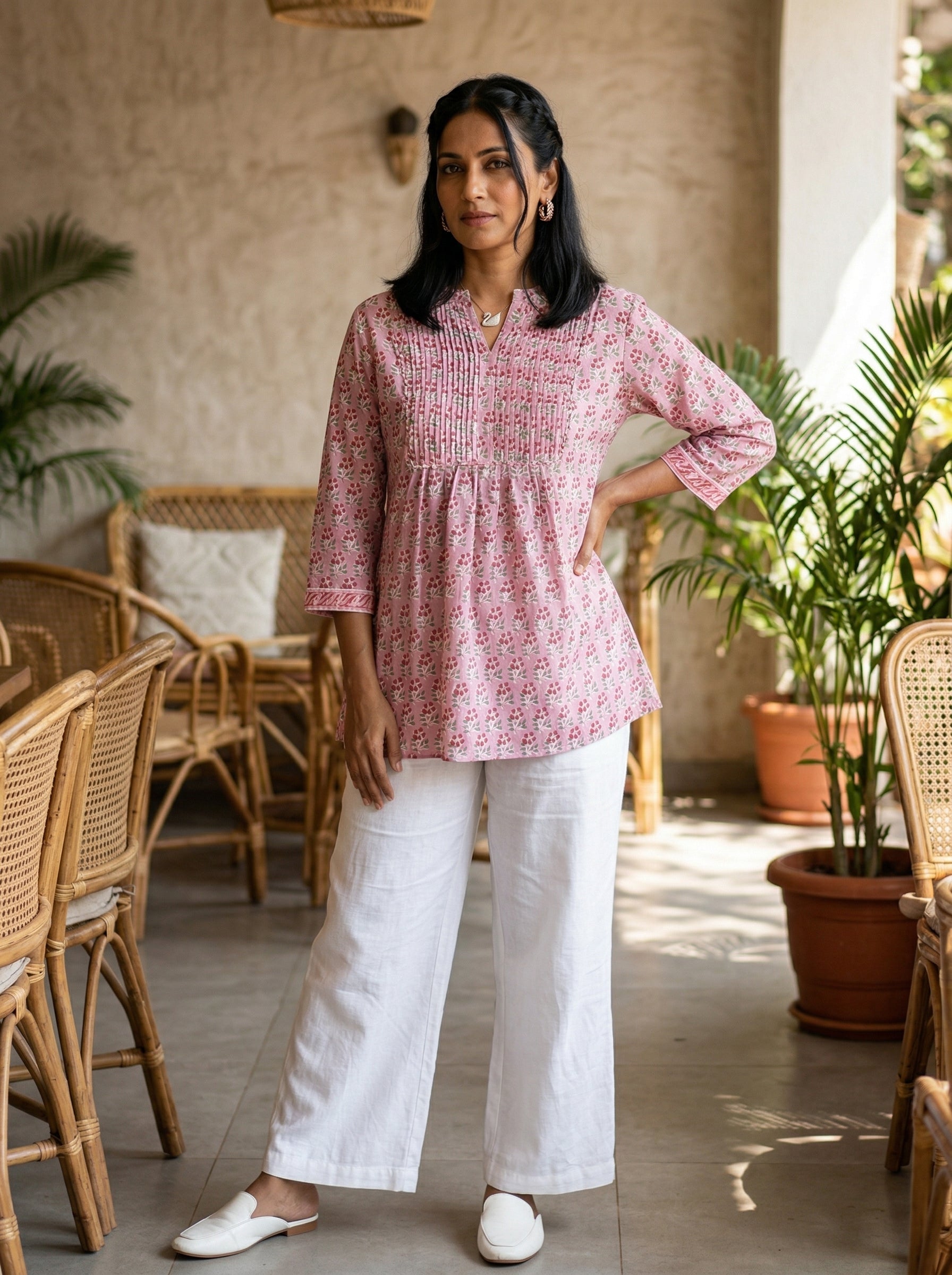 GARDEN GRACE PINK PREMIUM COTTON TOP