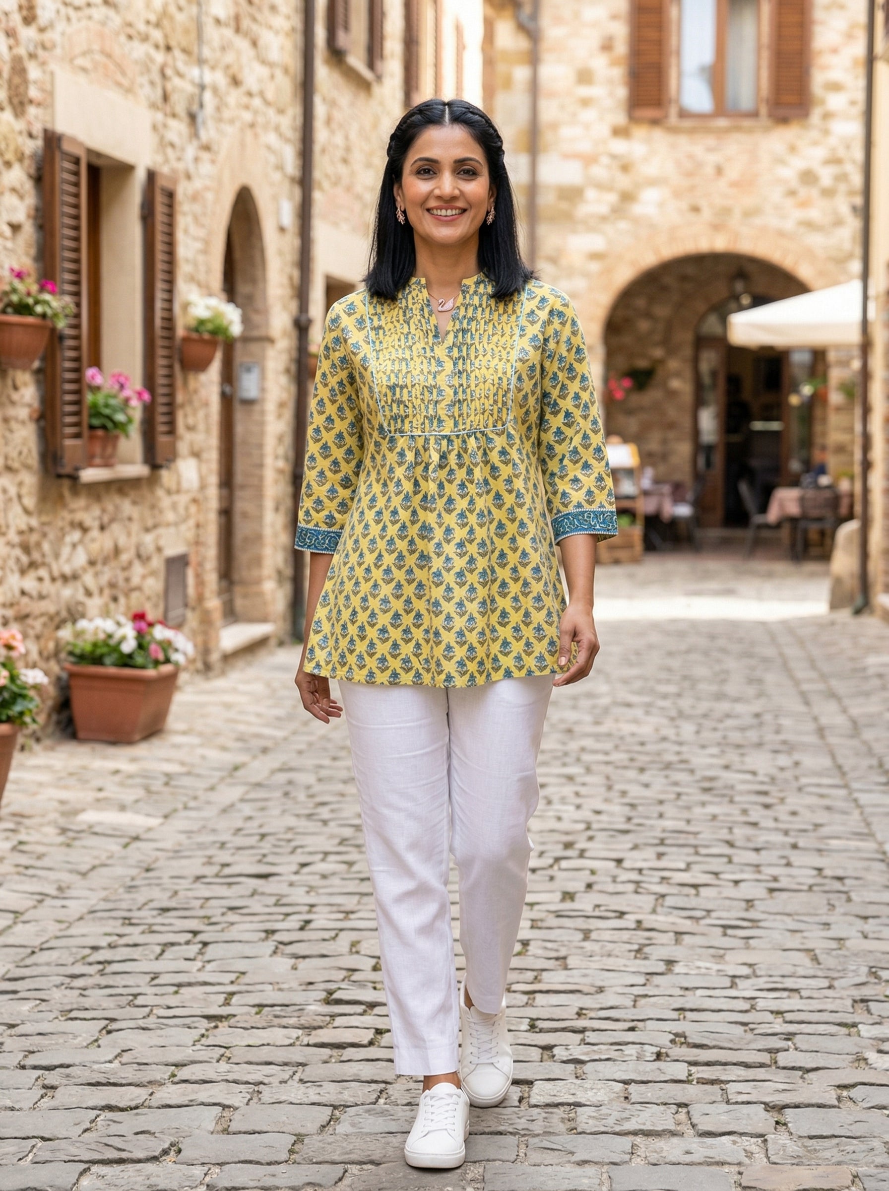 GARDEN GRACE GREEN PREMIUM COTTON TOP
