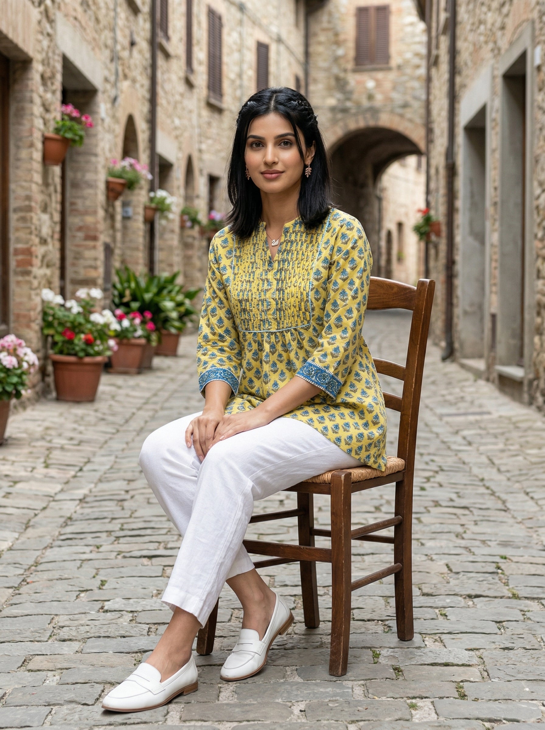 GARDEN GRACE GREEN PREMIUM COTTON TOP