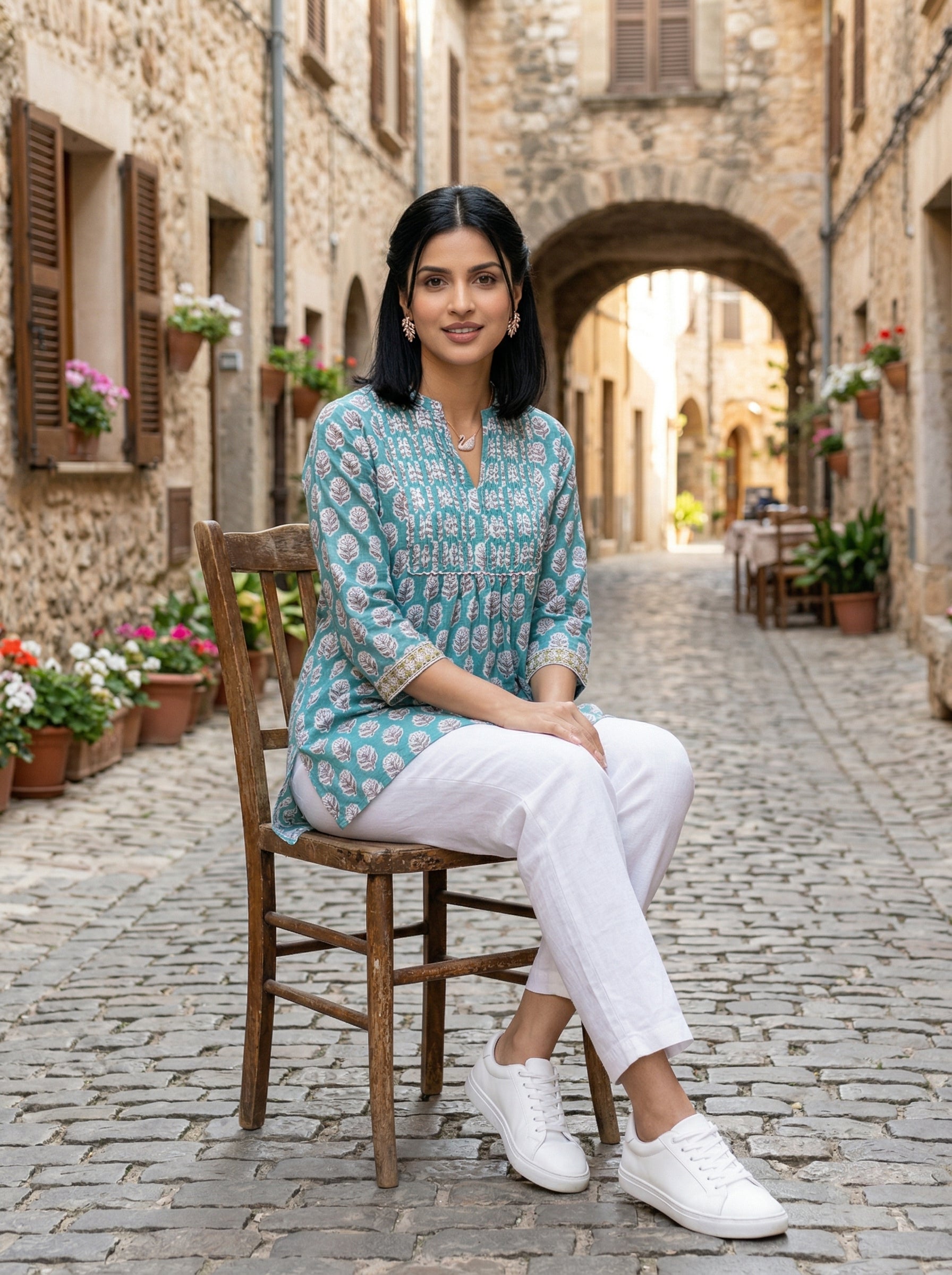 GARDEN GRACE GREEN PREMIUM COTTON TOP
